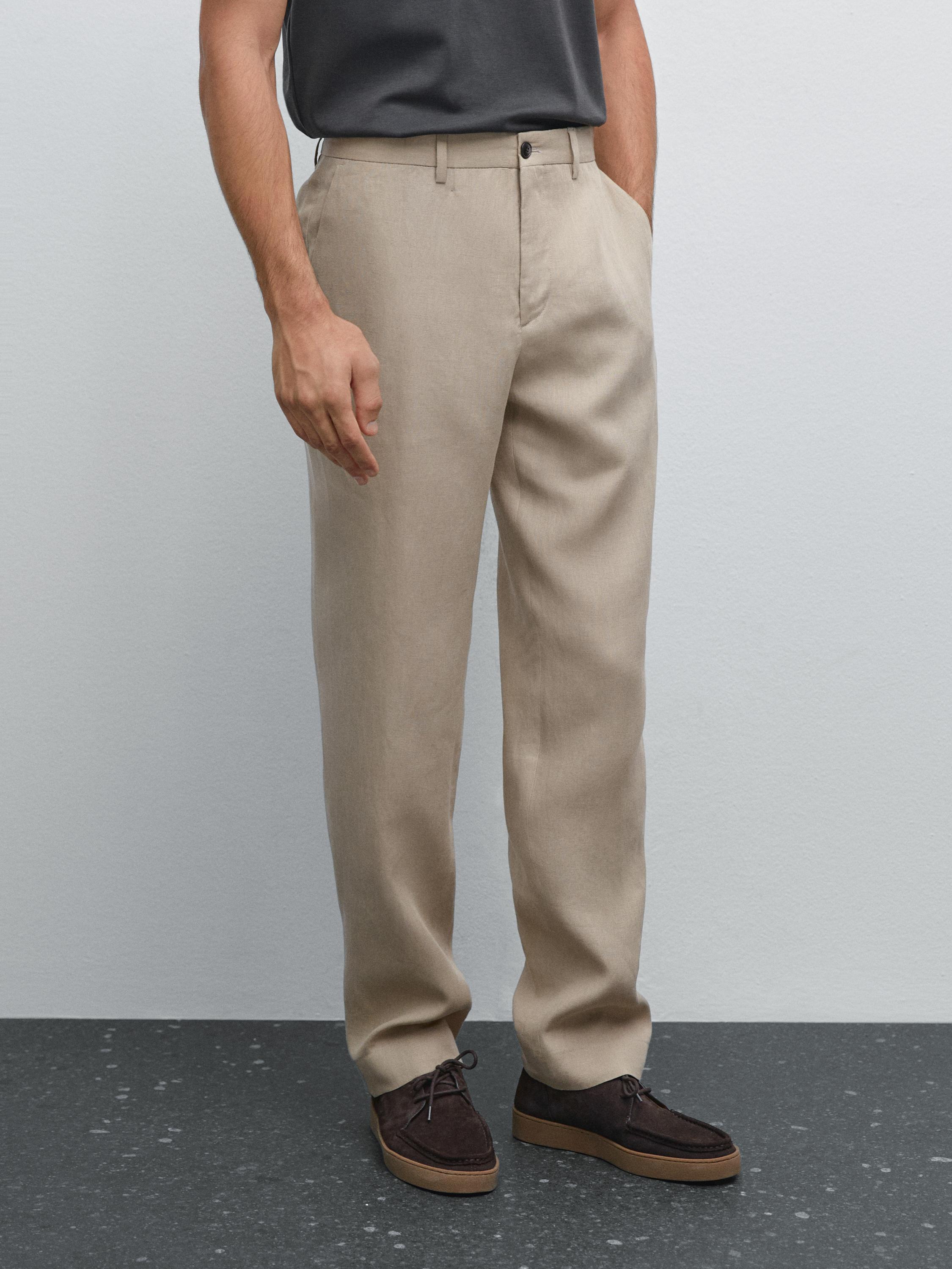 Flowing 100% linen trousers