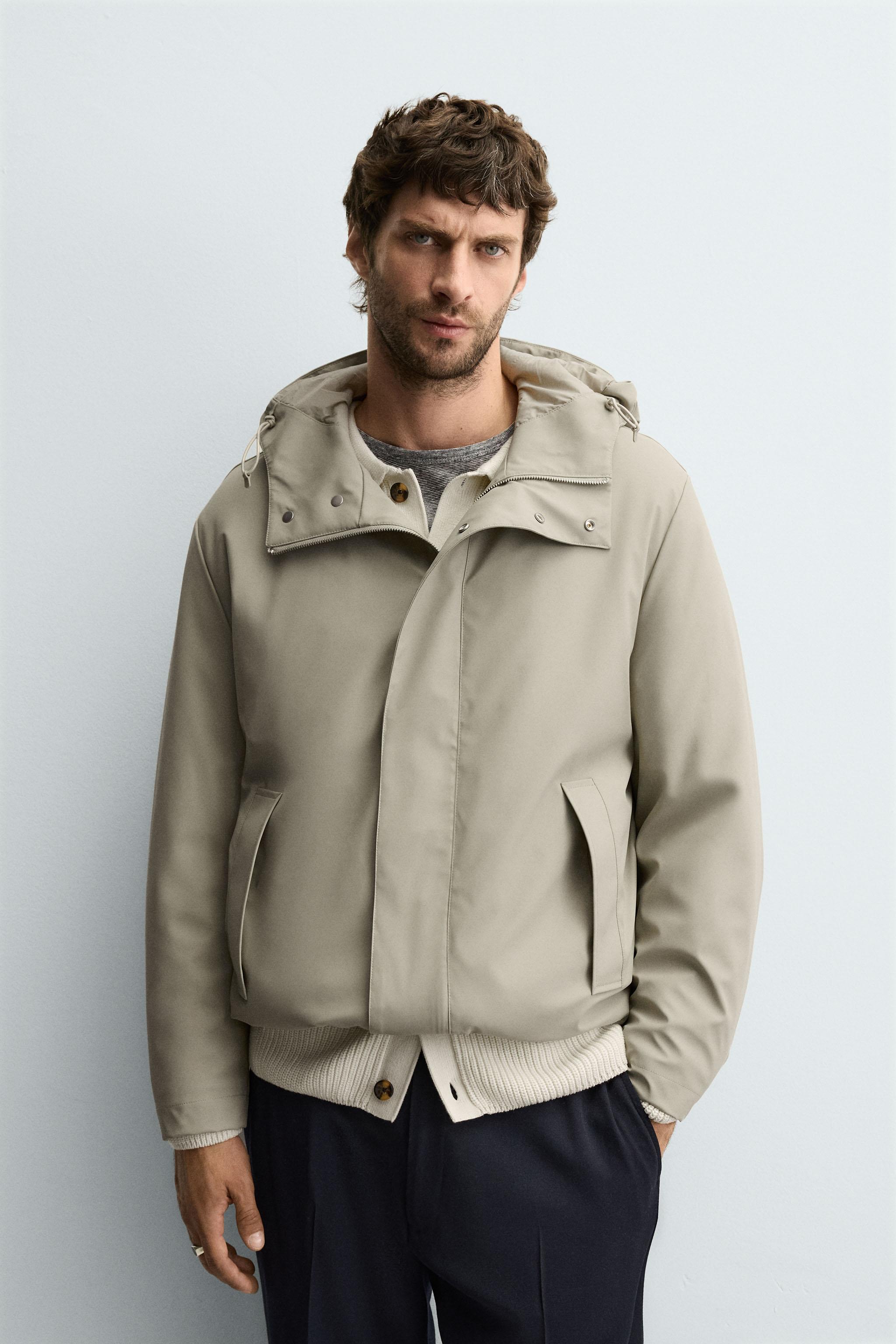 RUBBERIZED EFFECT PARKA WITH HOODIE