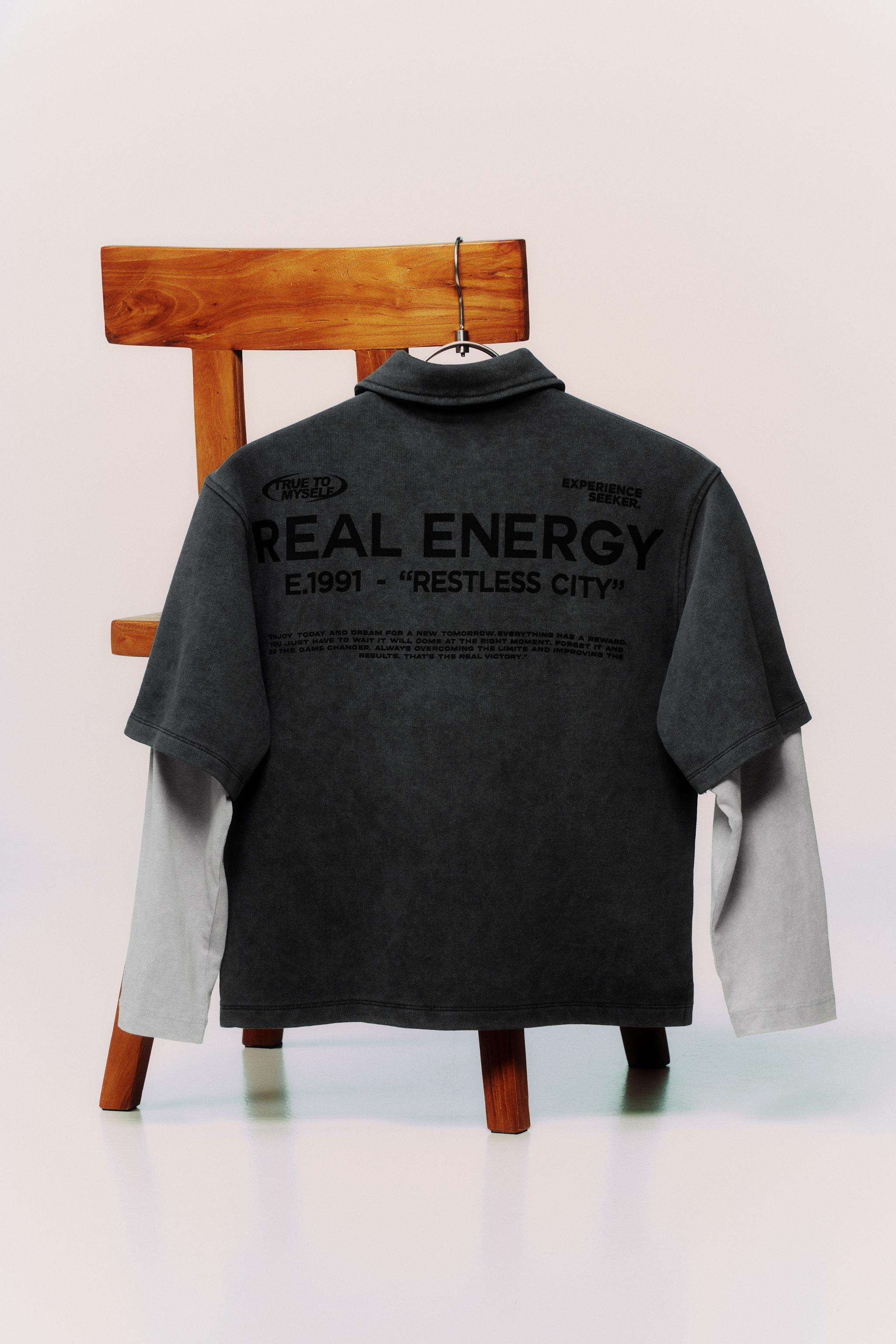 WASHED EFFECT DOUBLE SLEEVE PLUSH SHIRT