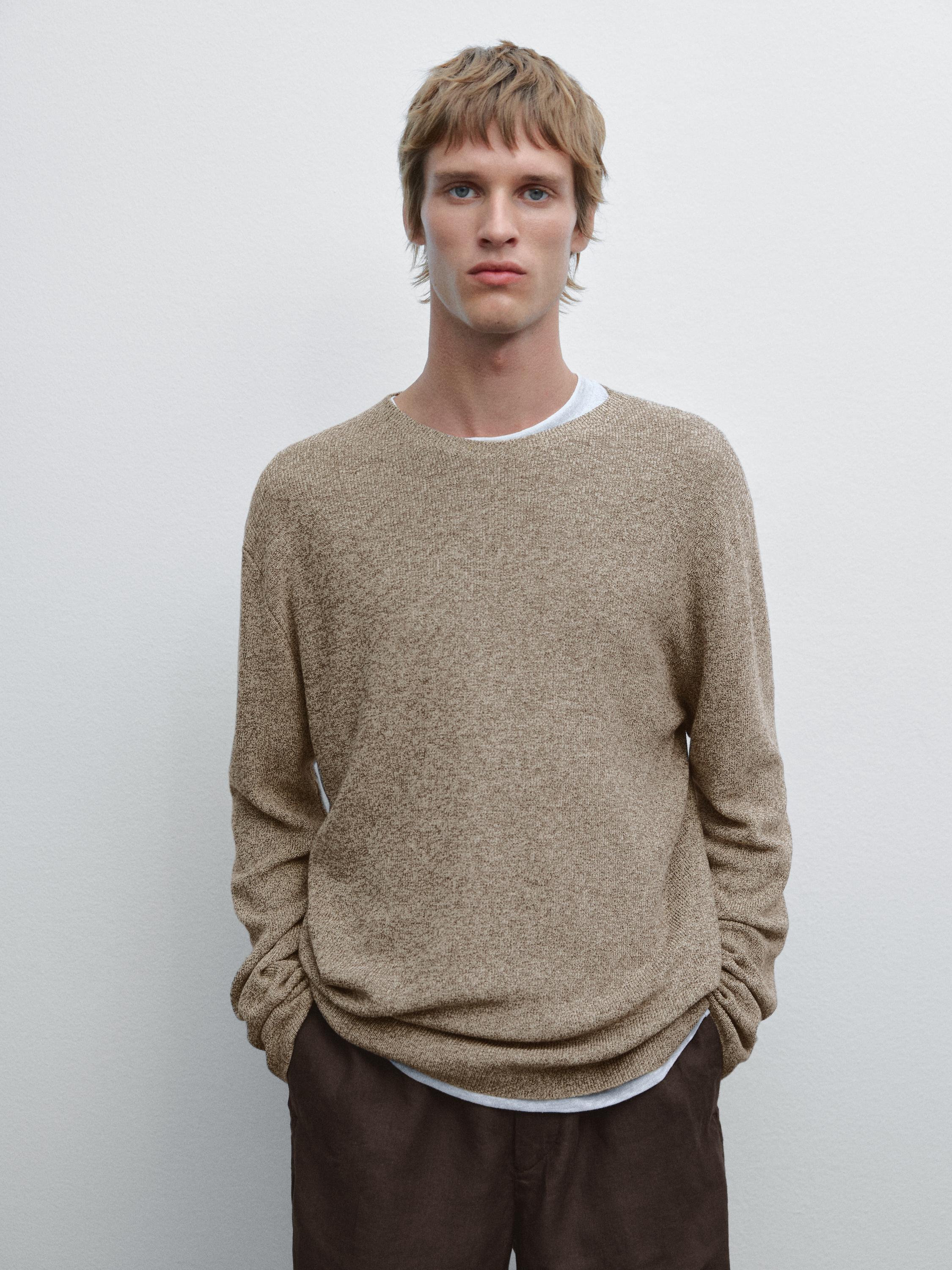 100% cotton mouliné knit sweater