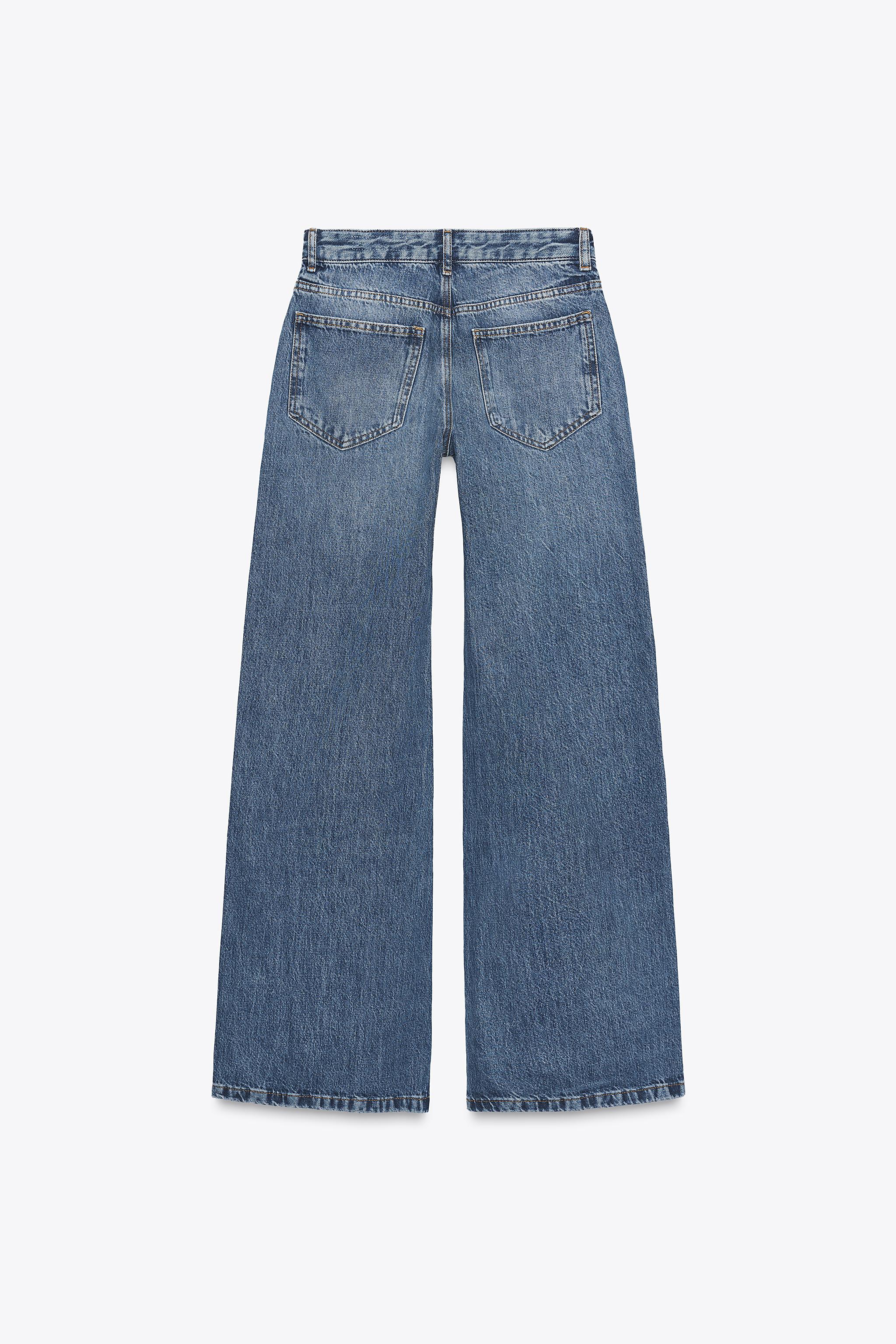 ZW COLLECTION FLARE LOW WAIST PLEATED JEANS