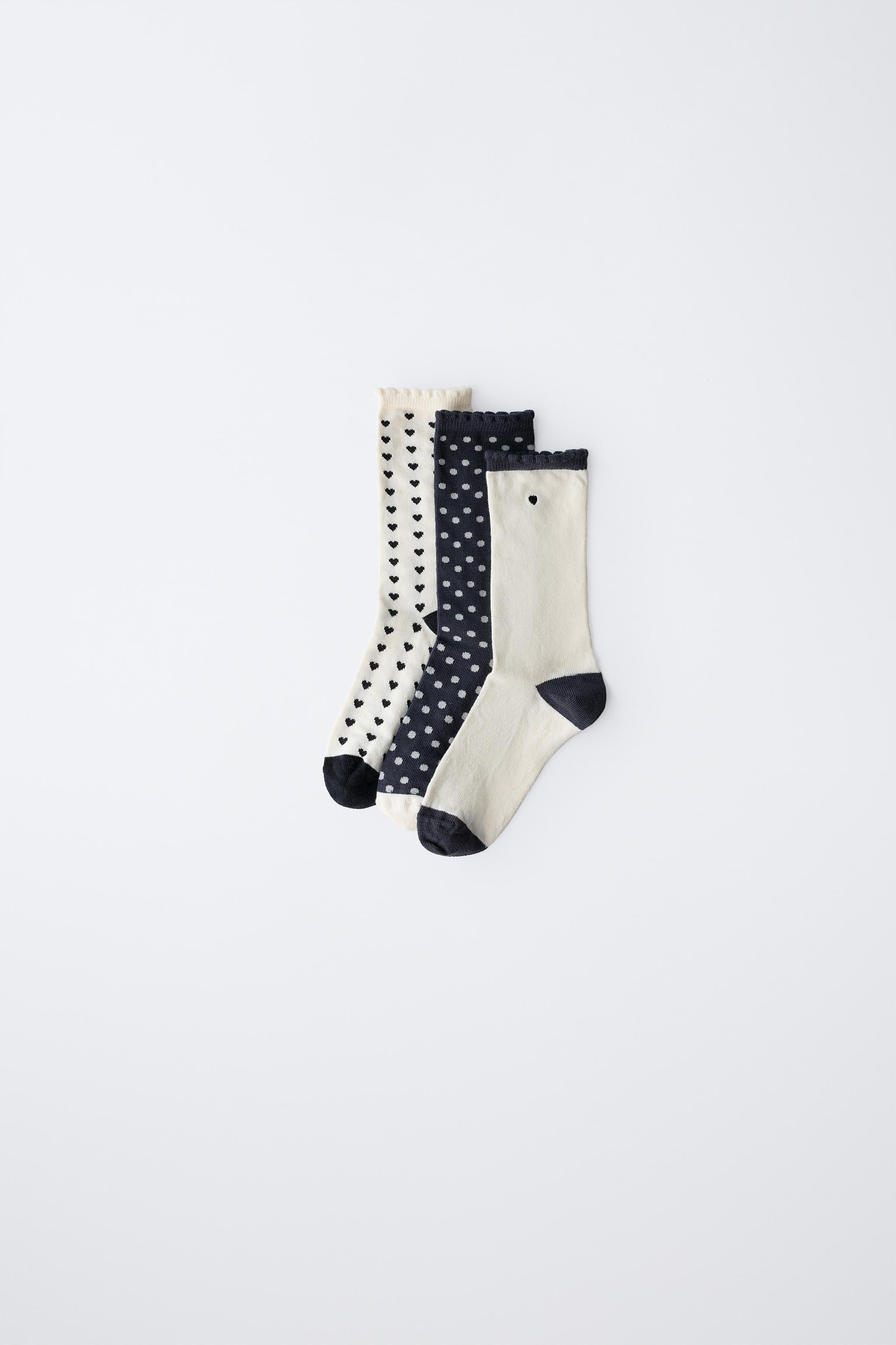 THREE-PACK OF HEART AND POLKA DOT SOCKS