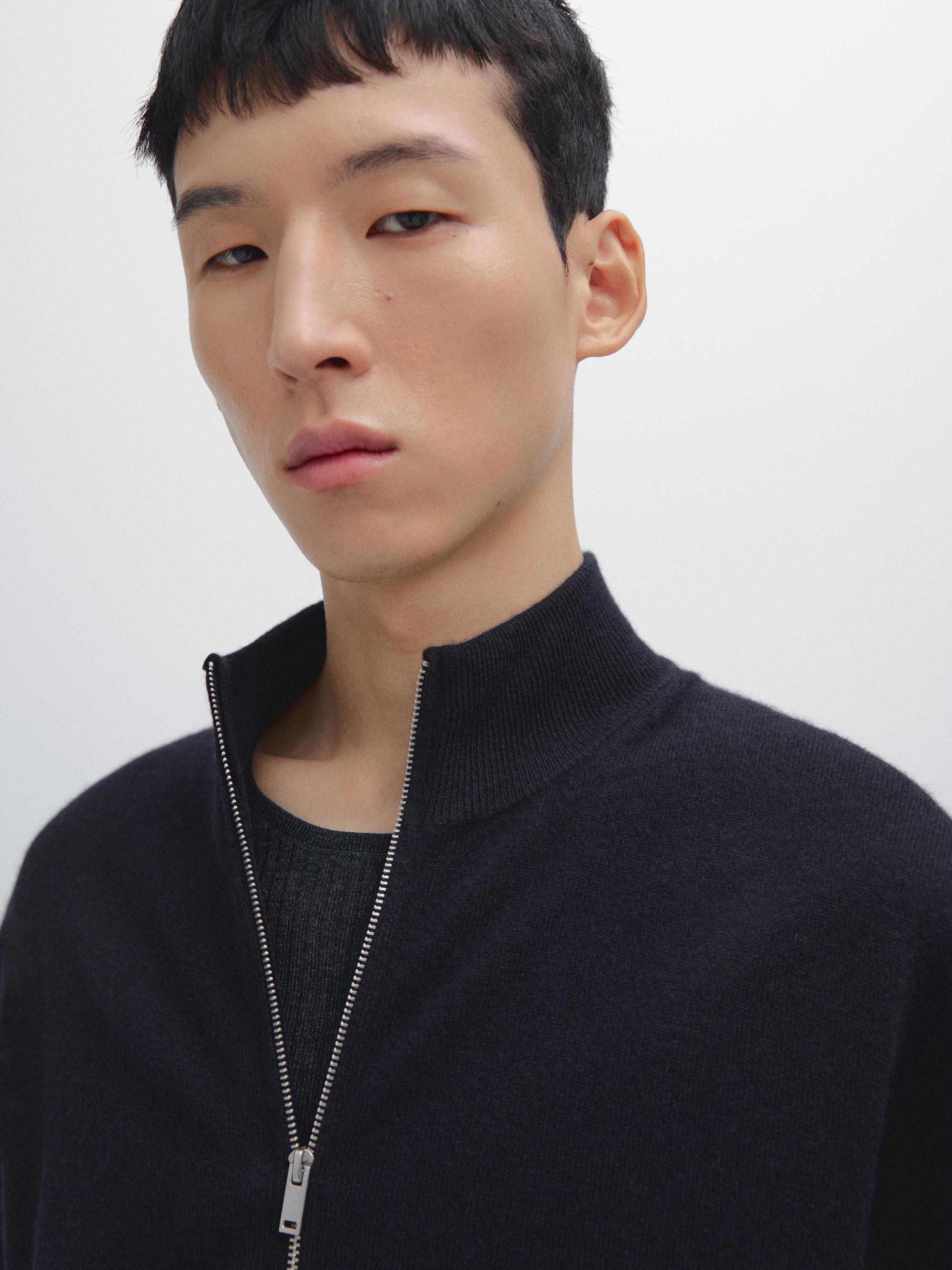 100% cashmere zip-up cardigan