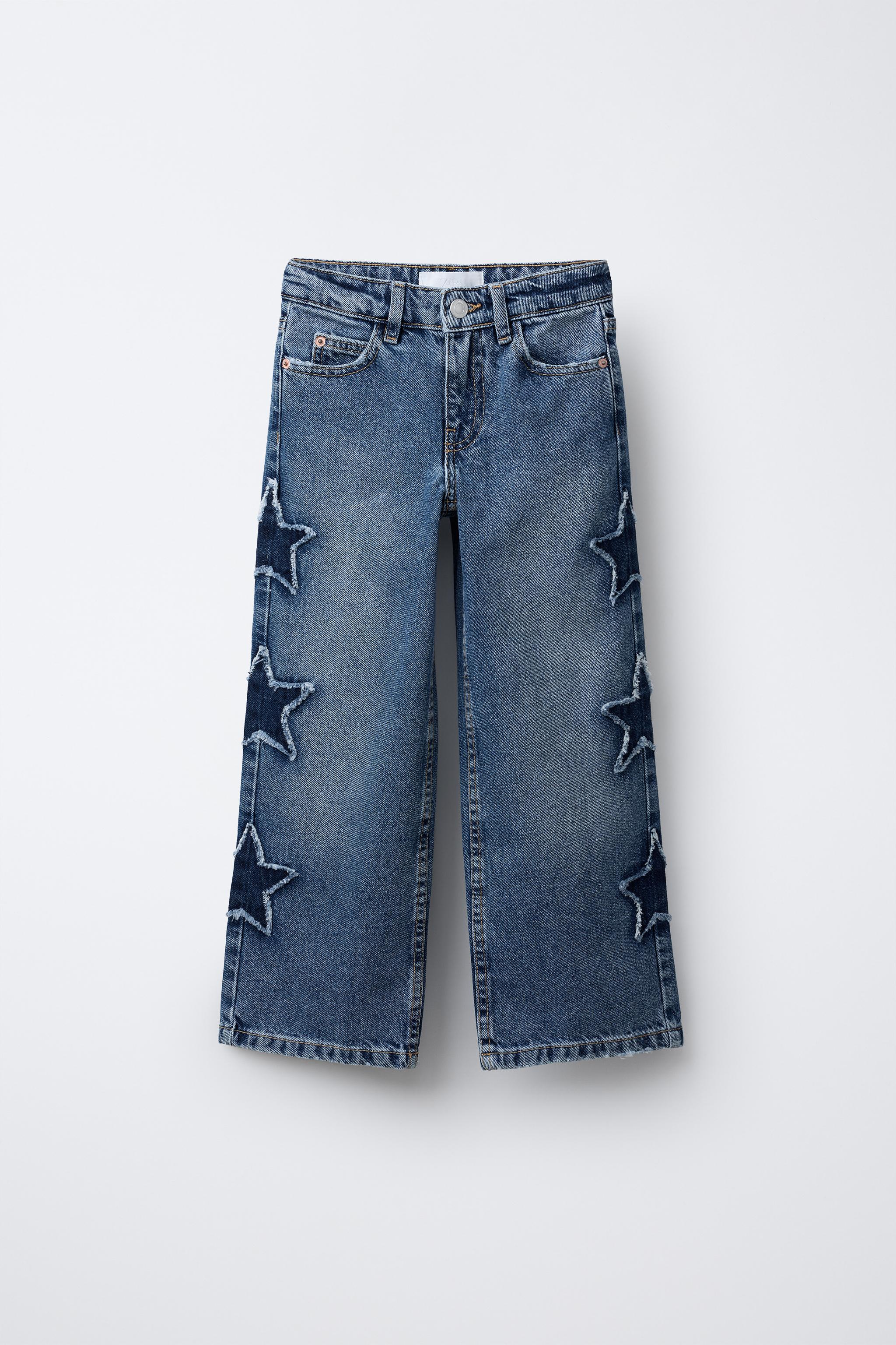 STAR PATCH WIDE LEG JEANS