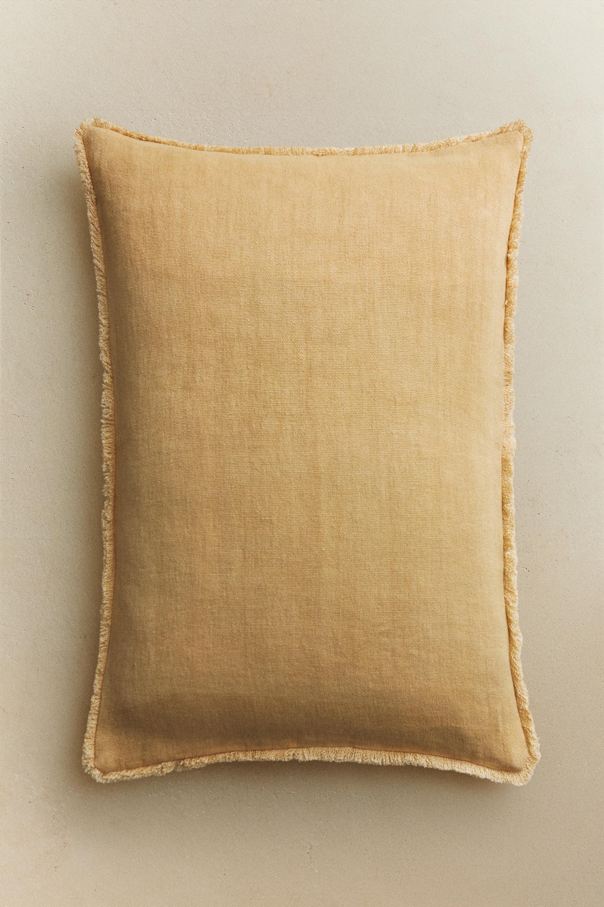 FRINGED THROW PILLOW COVER