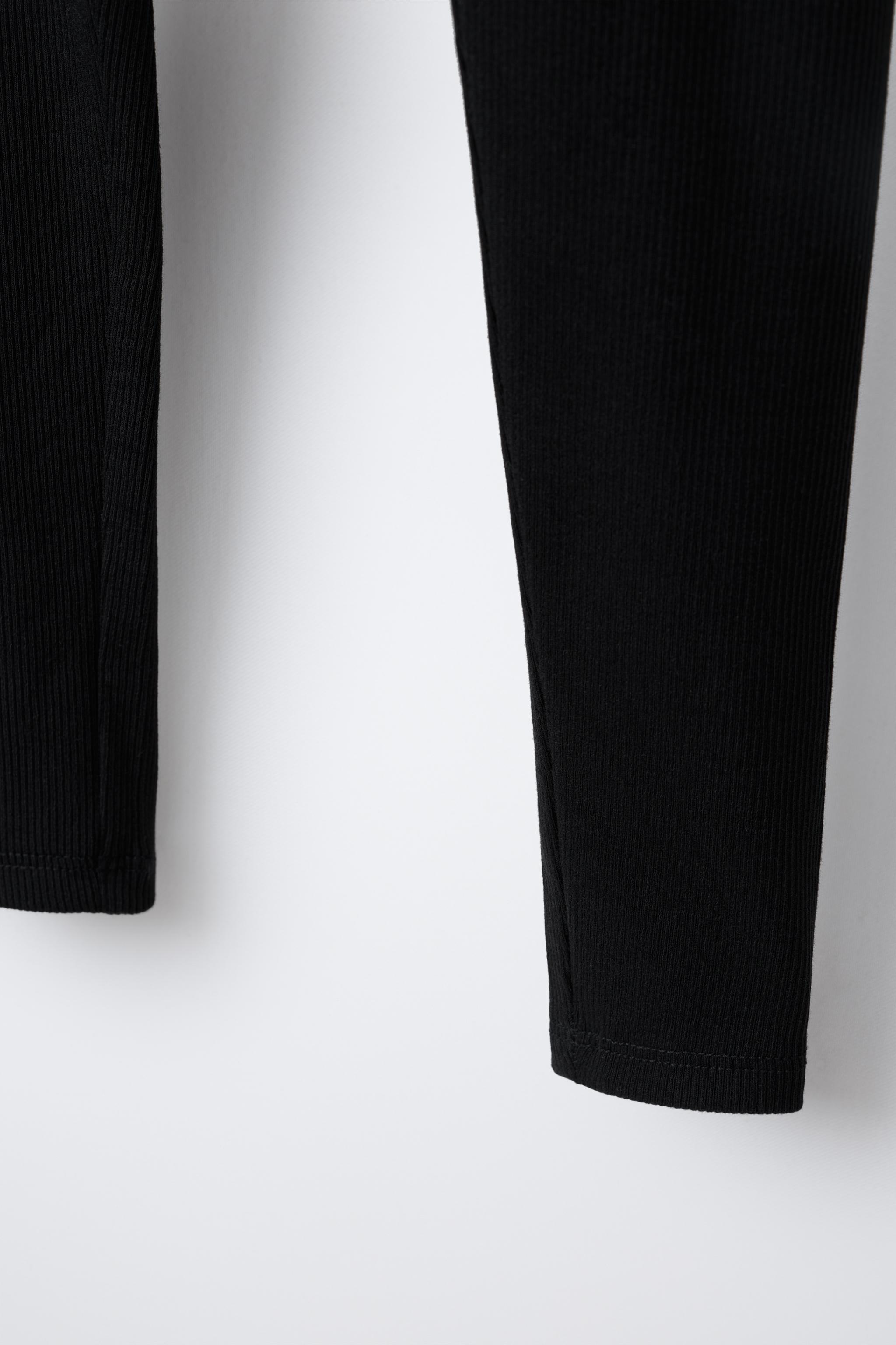 RIBBED LEGGINGS WITH LABEL