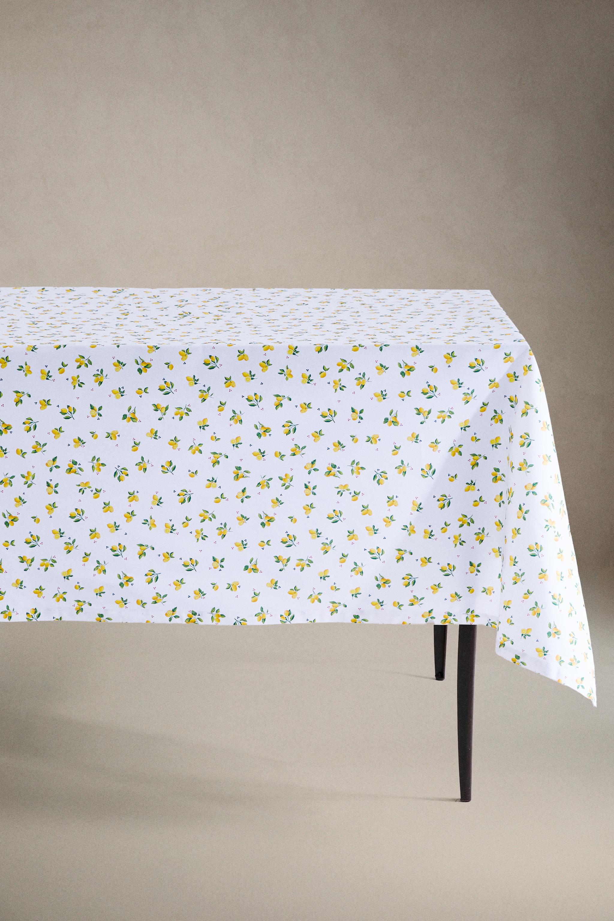 RESIN-COATED COTTON TABLECLOTH WITH LEMONS