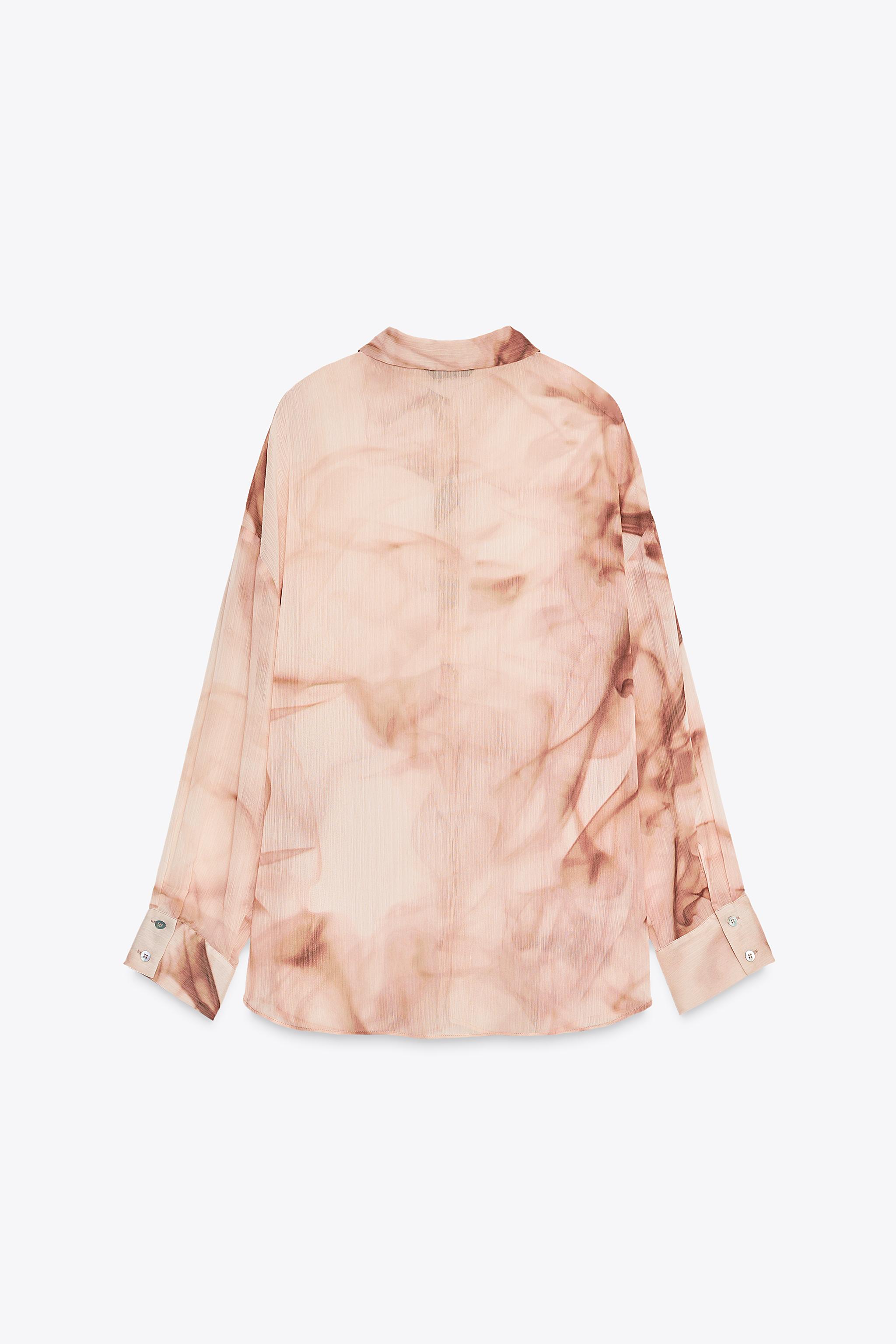 TIE-DYE PRINT COTTON GAUZE BLOUSE