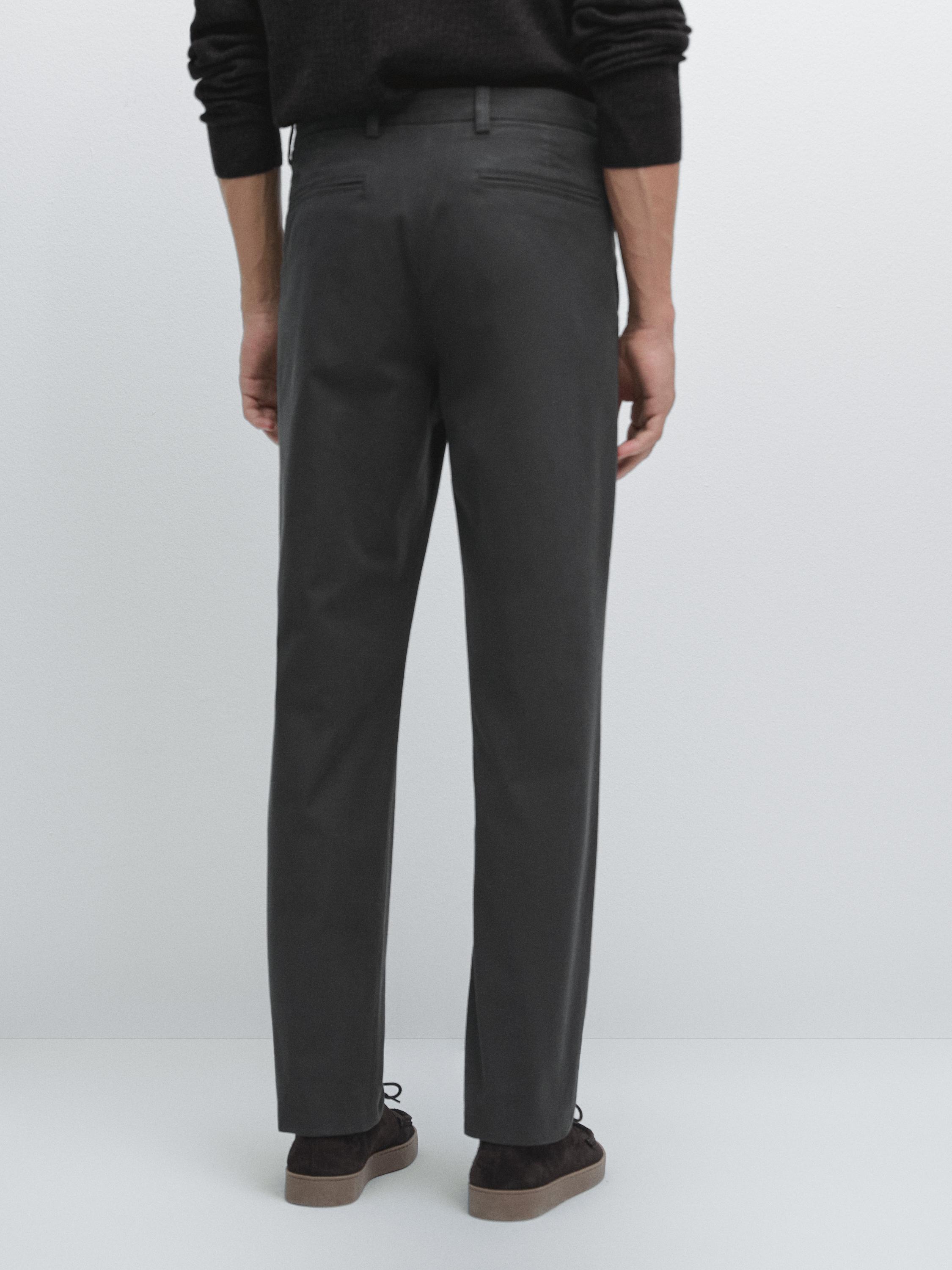 Slim fit textured trousers