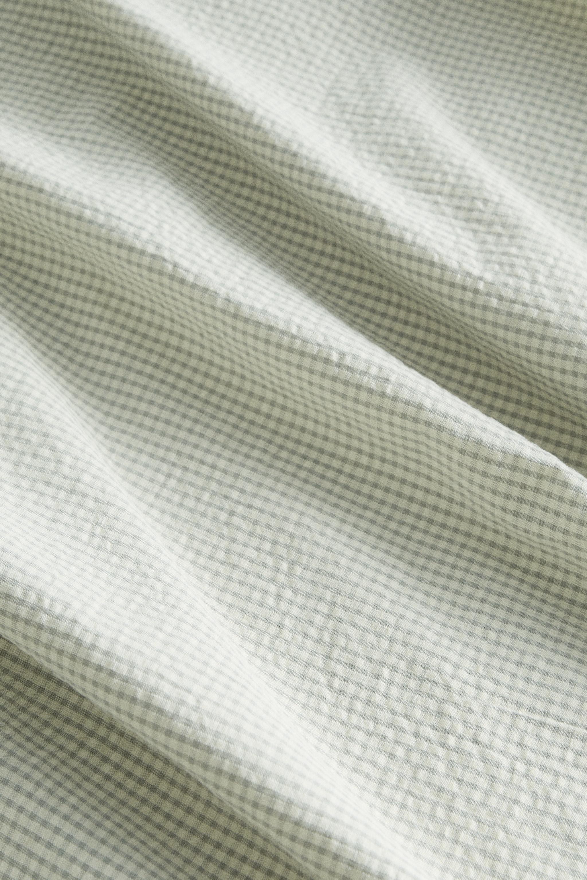 COTTON SEERSUCKER CHECK DUVET COVER