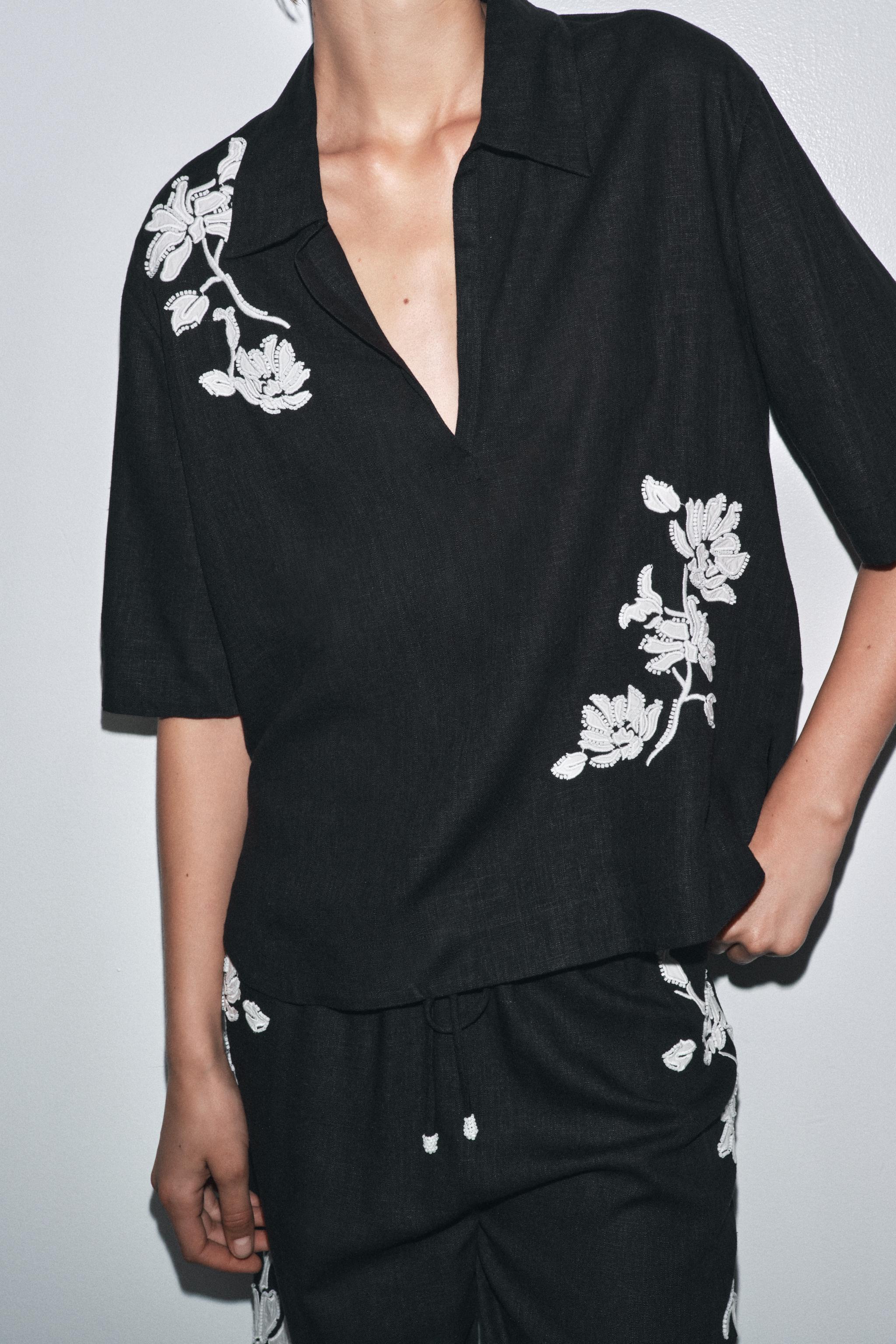 EMBROIDERED BEADED SHIRT ZW COLLECTION