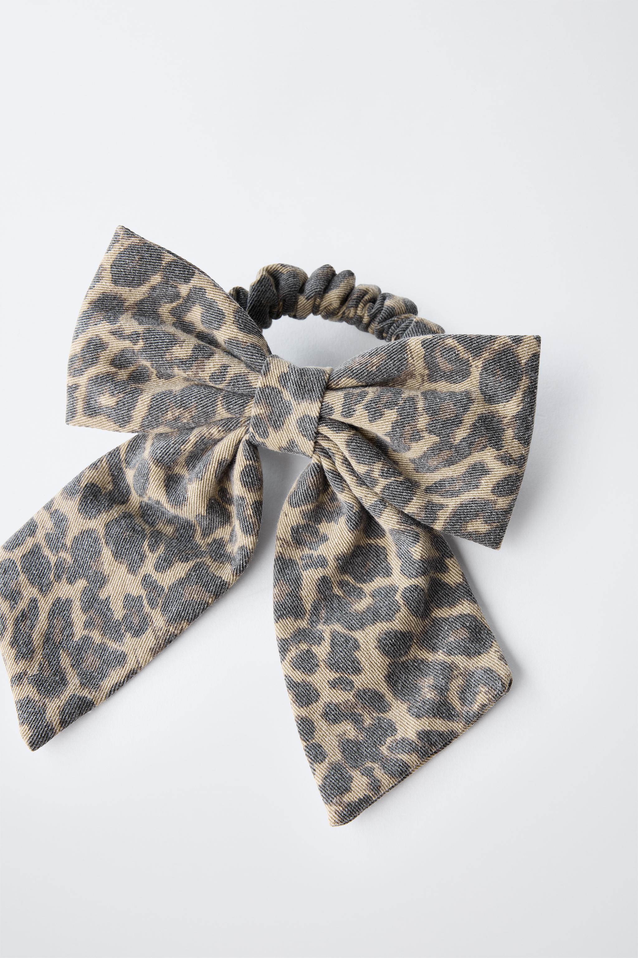 ANIMAL PRINT BOW HAIR TIE