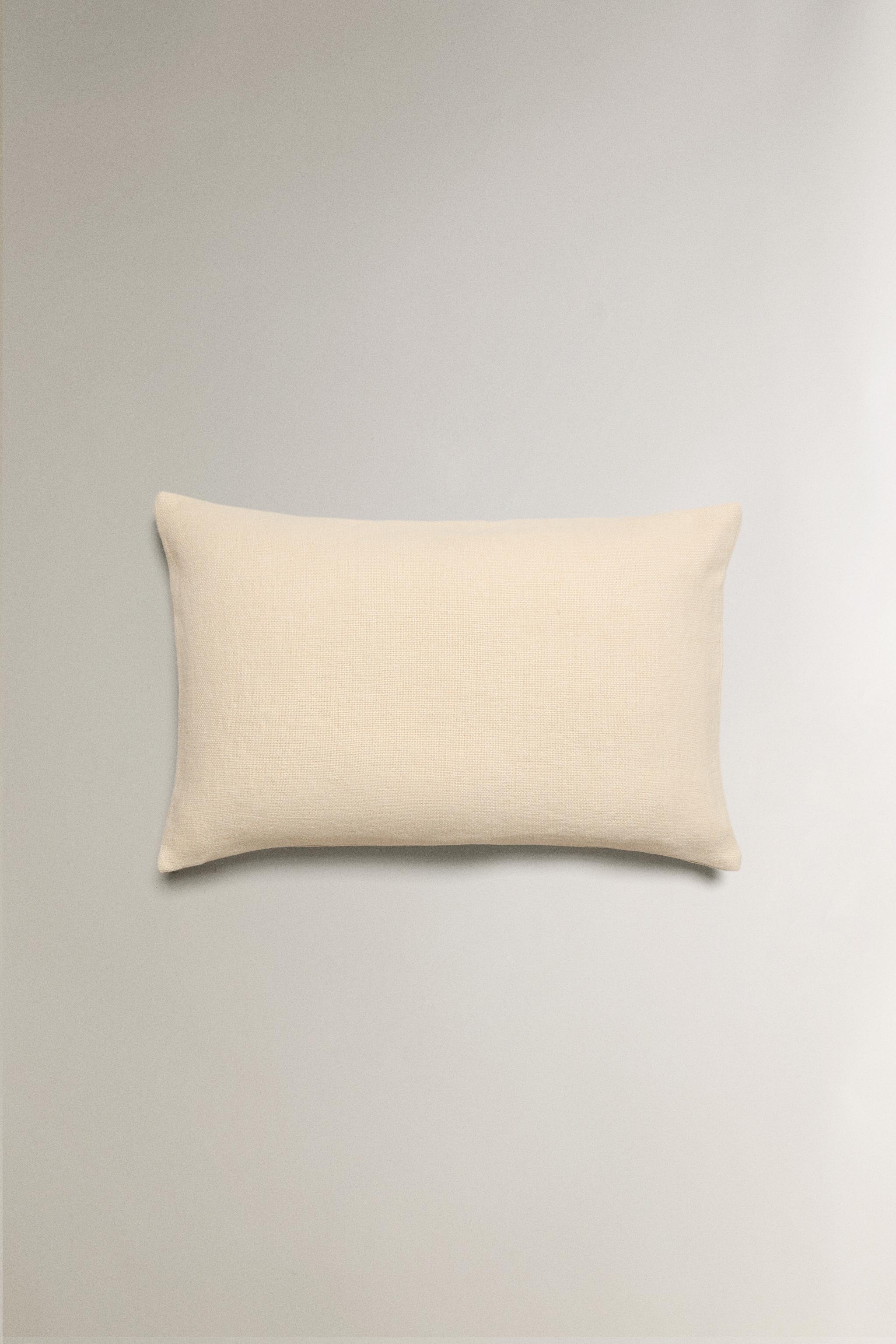 PLAIN LINEN THROW PILLOW COVER