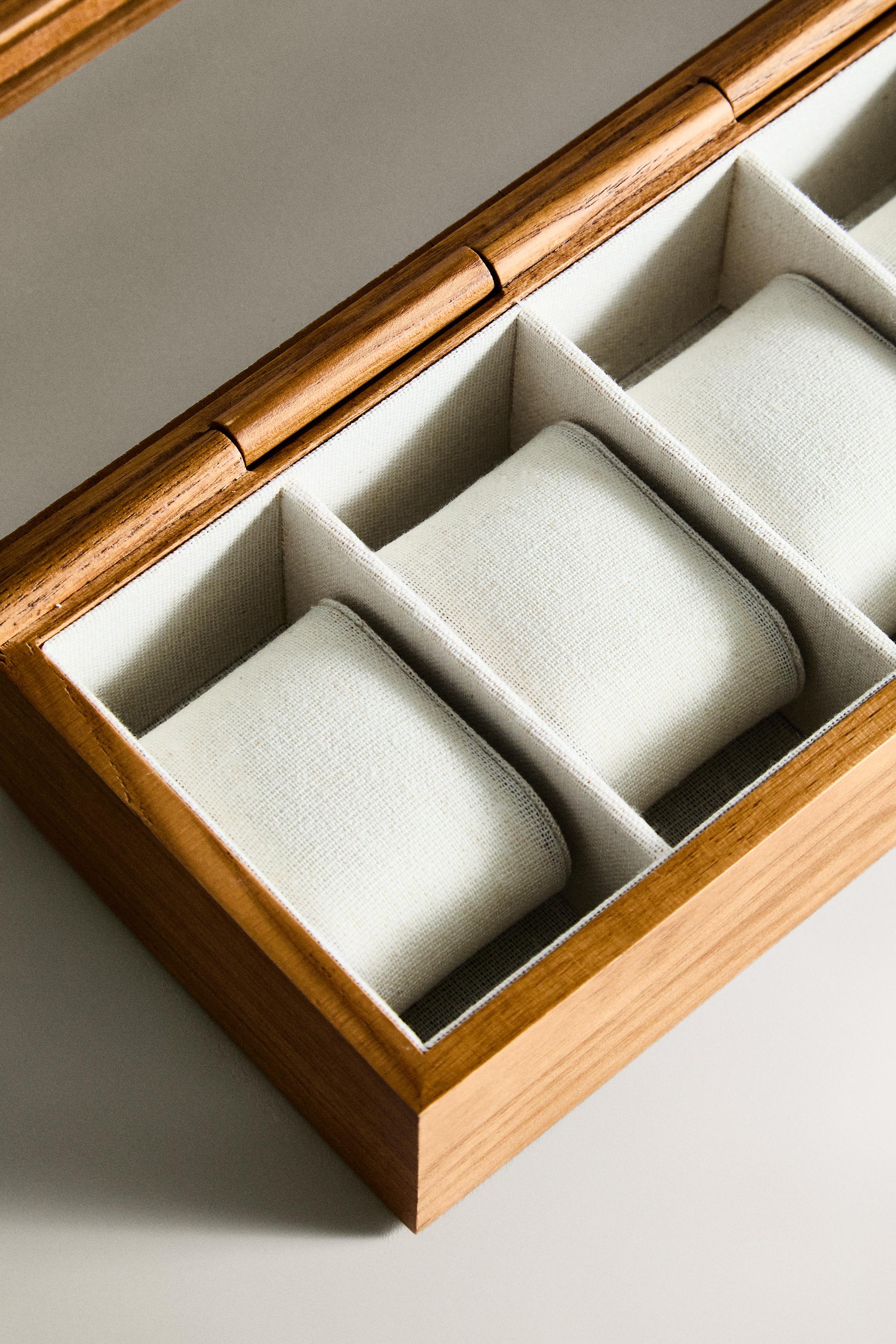 WOODEN JEWELRY AND WATCH BOX