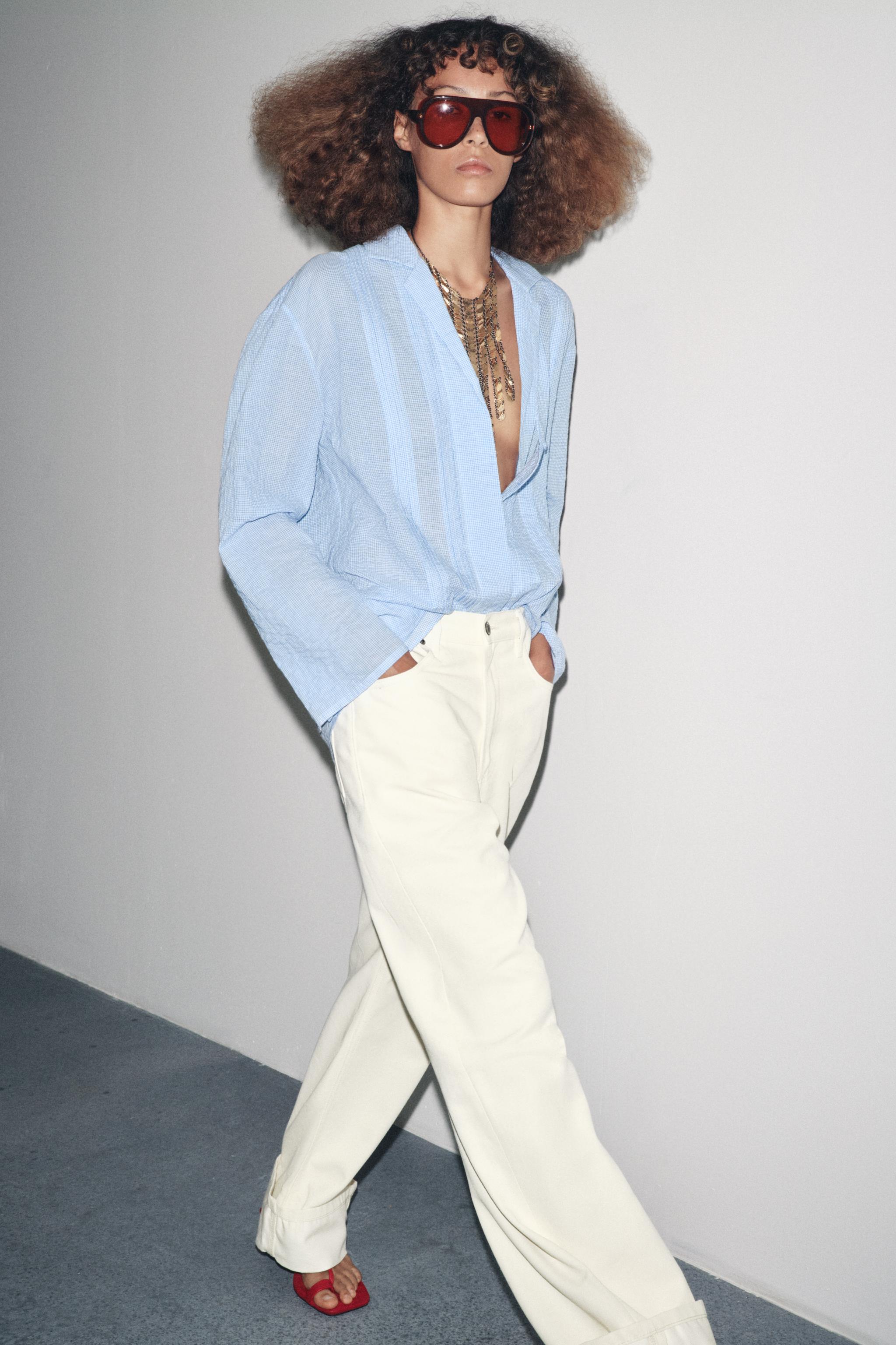 ZW COLLECTION TEXTURED OVERSIZED SHIRT