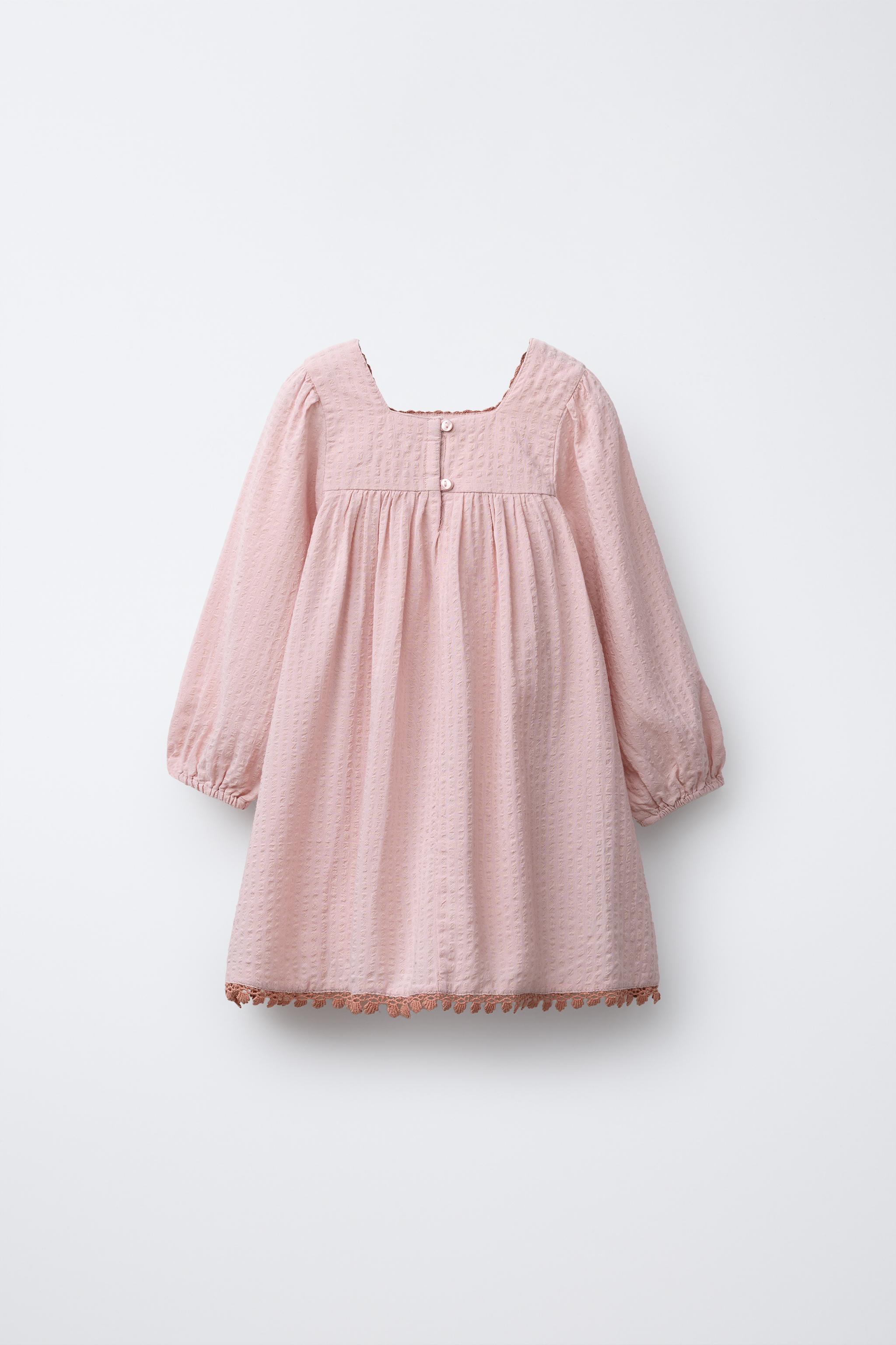 CROCHET KNIT DETAIL DRESS