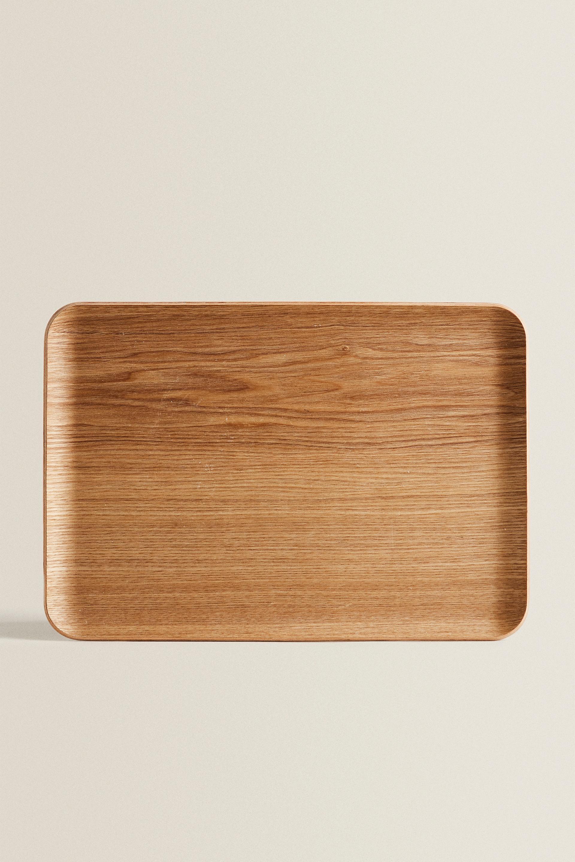RECTANGULAR NON-SLIP WOODEN TRAY