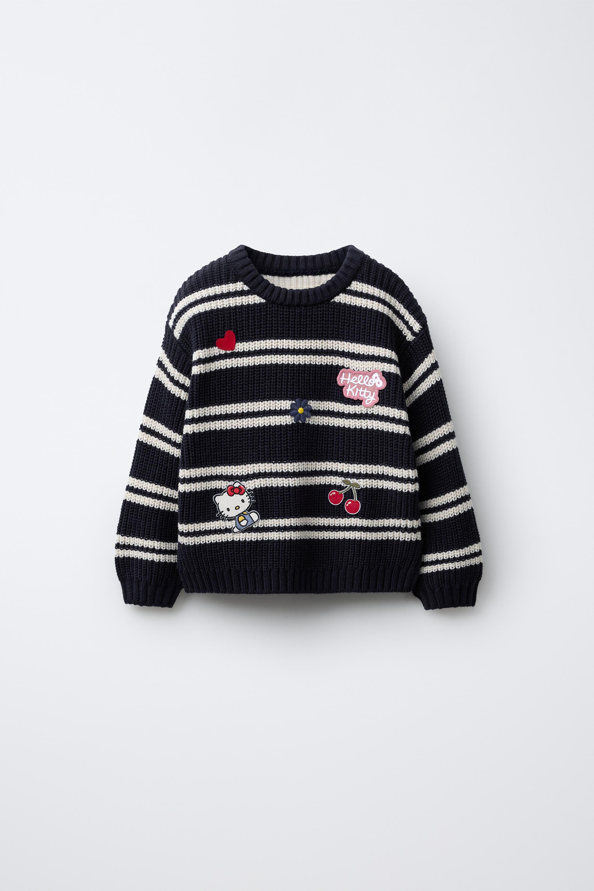STRIPED KNIT HELLO KITTY © SANRIO PATCH SWEATER