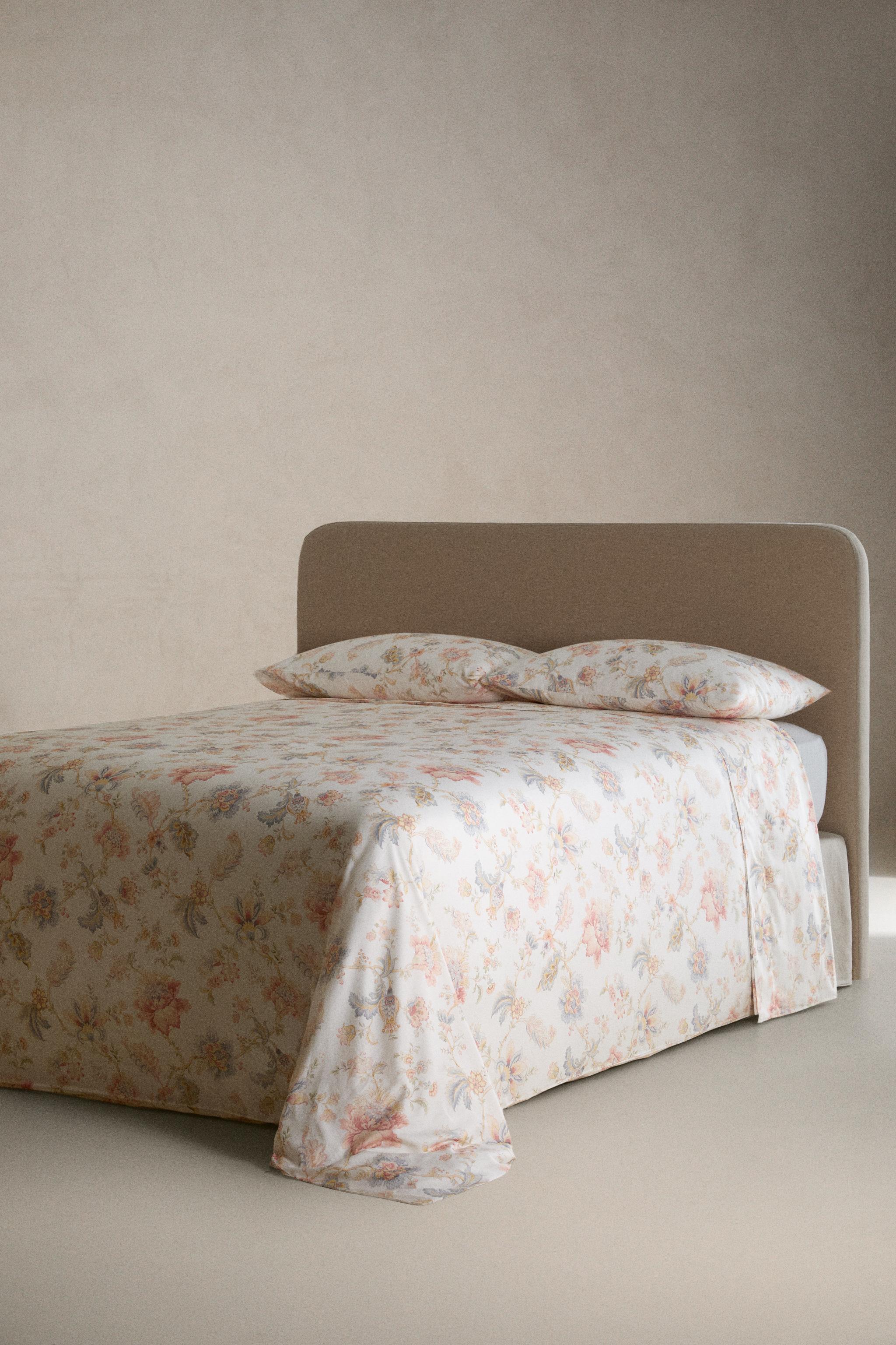 FLORAL PRINT SATEEN DUVET COVER