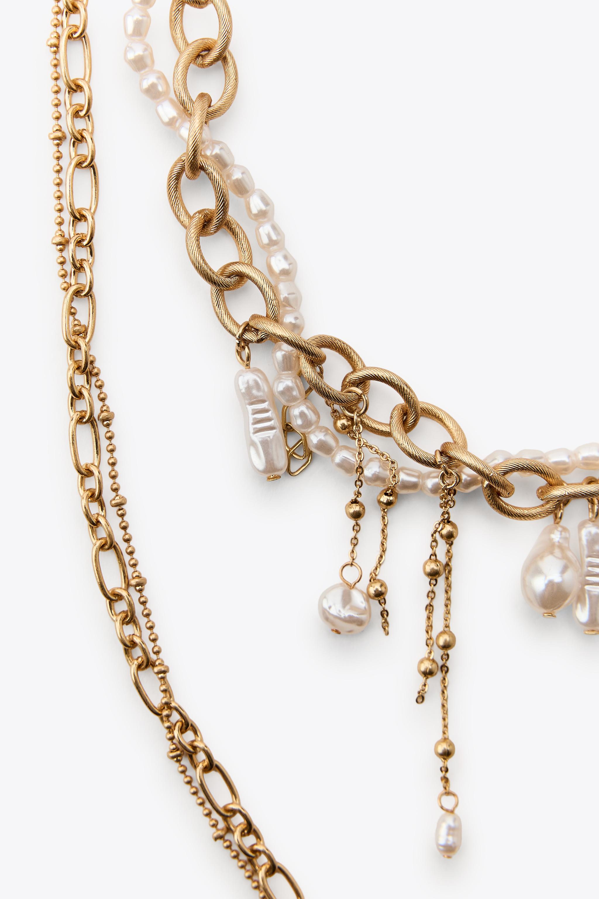 PACK OF 2 PEARL CHAIN NECKLACES