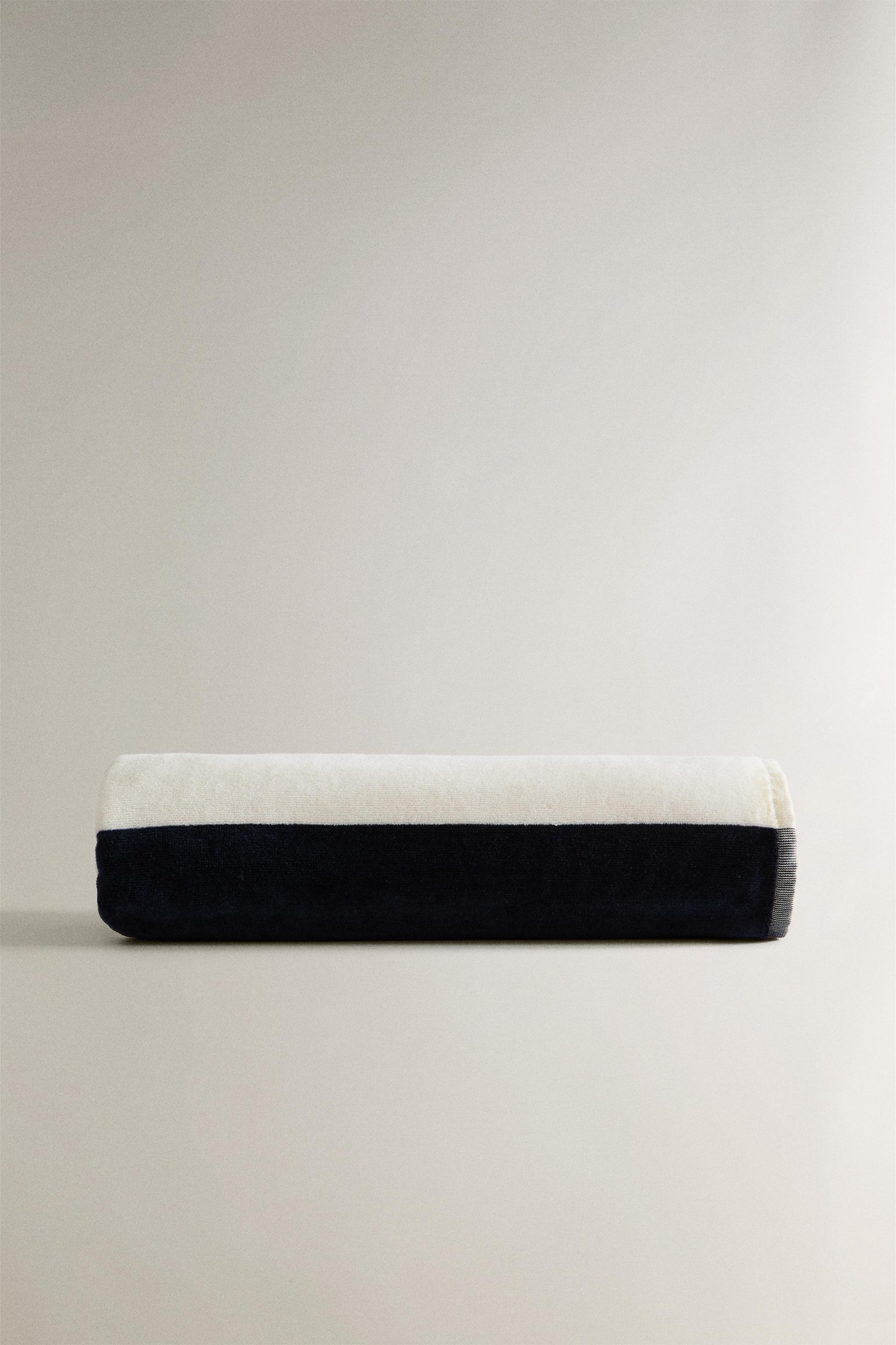 WIDE STRIPE VELOUR BEACH TOWEL