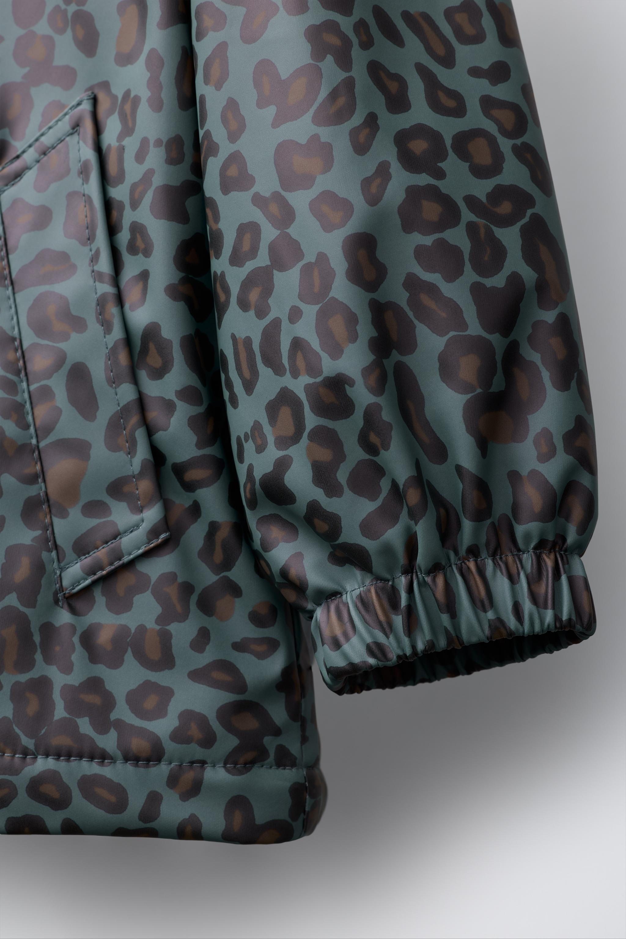 ANIMAL PRINT RUBBERIZED WATER-RESISTANT RAINCOAT