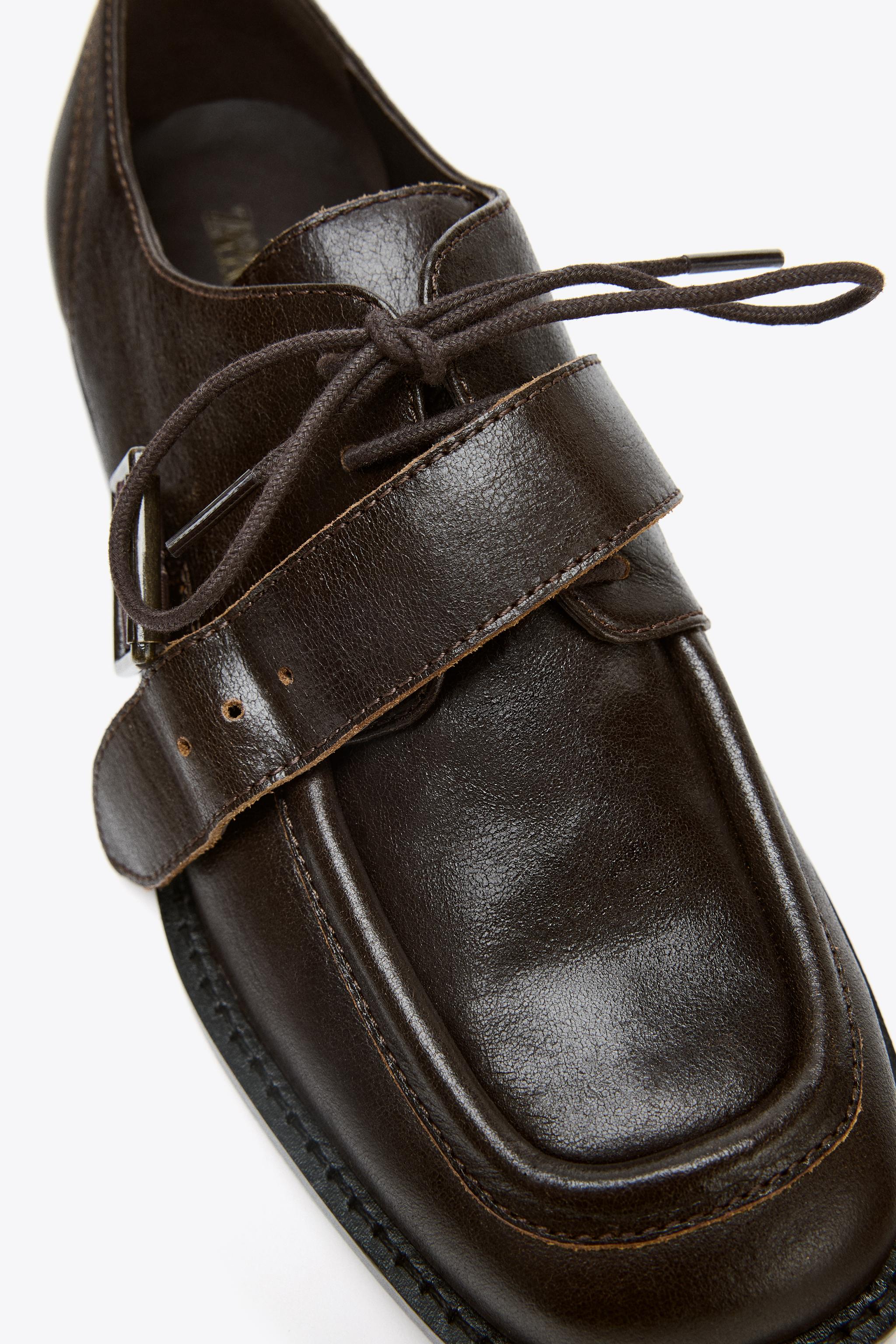 LEATHER BUCKLE LOAFERS