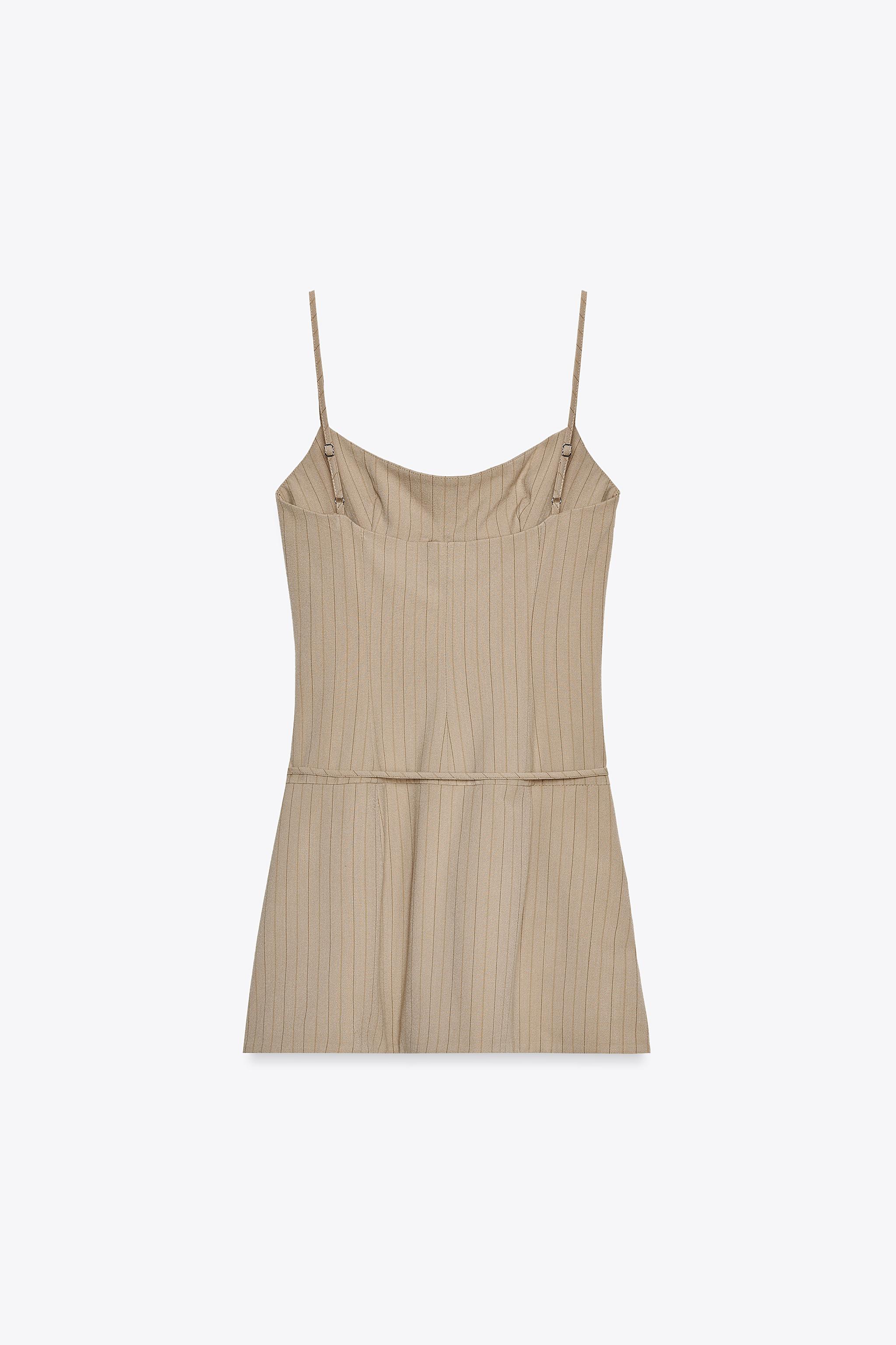 STRIPED BELTED SHORT JUMPSUIT