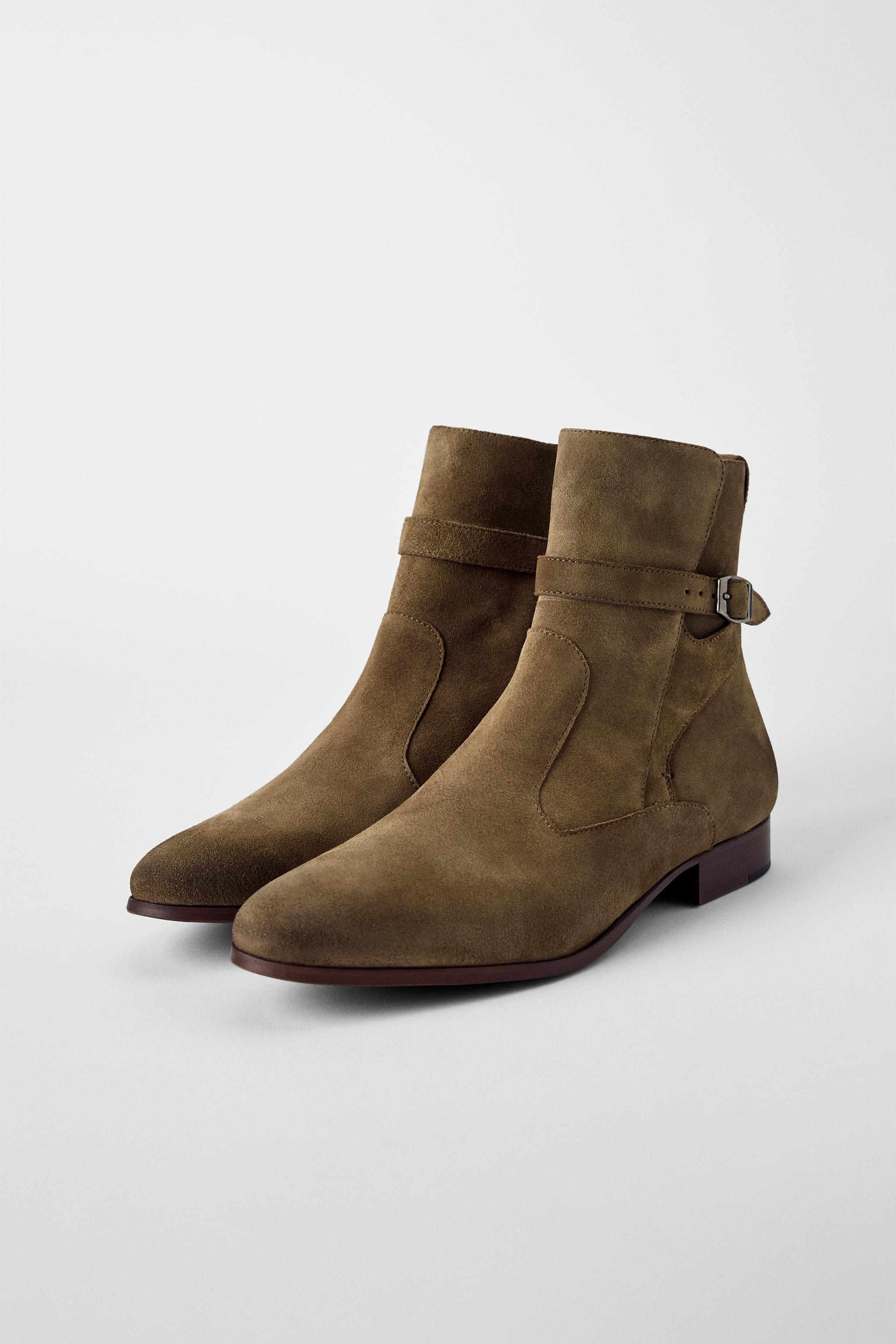 LEATHER BUCKLE BOOTS BOBBY GILLESPIE X ZARA