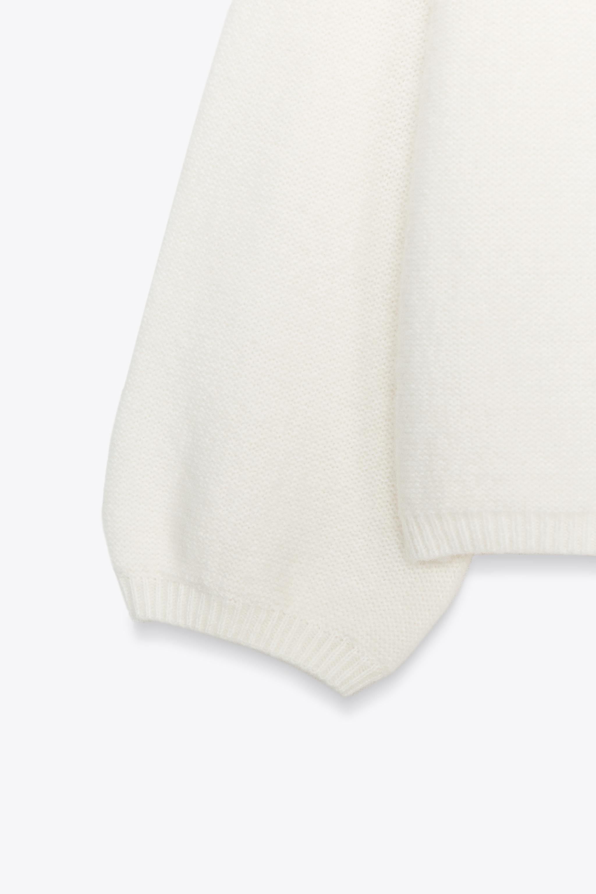 WOOL BLEND BALLOON SLEEVE SWEATER