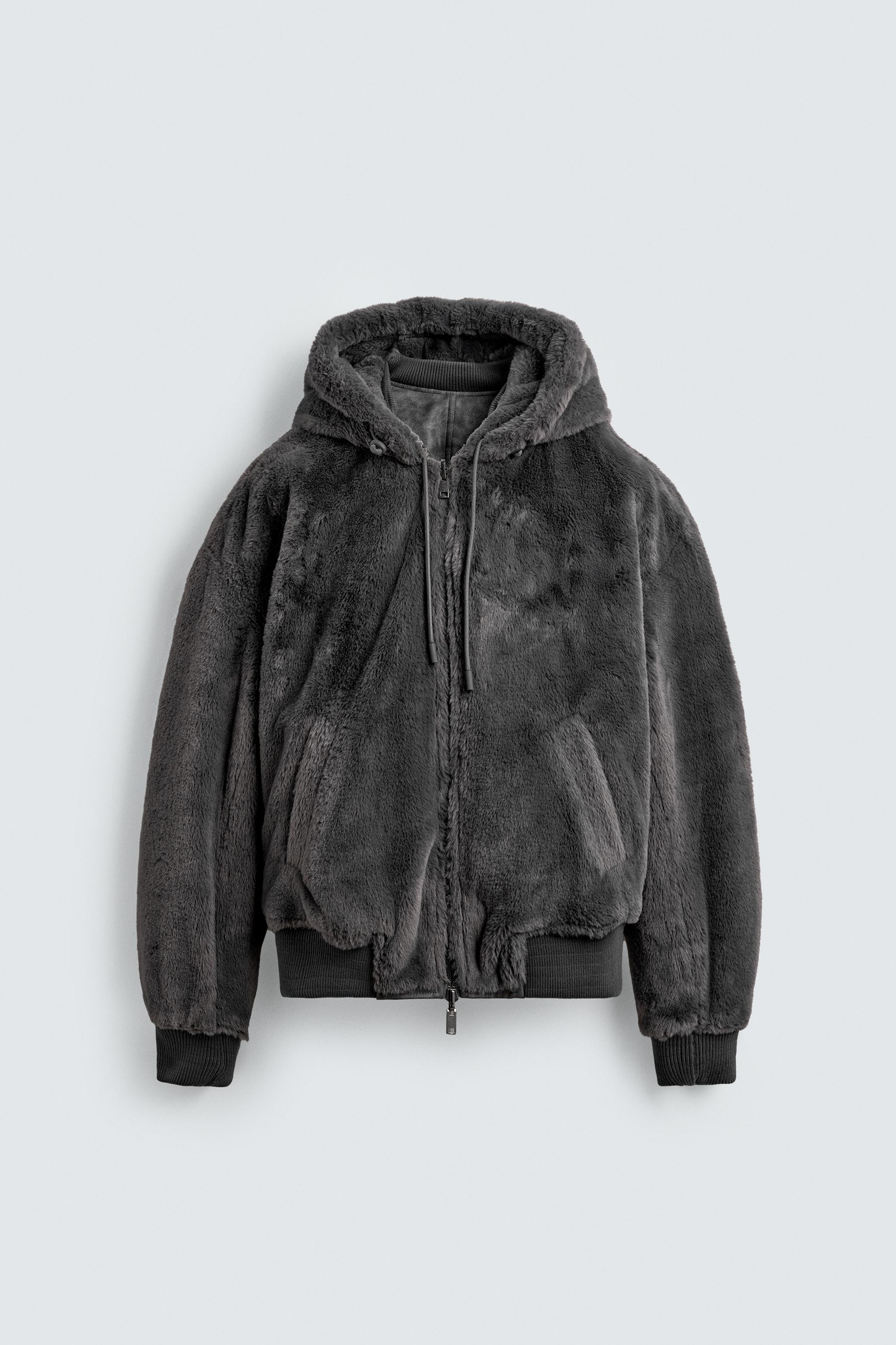 FAUX LEATHER REVERSIBLE BOMBER JACKET