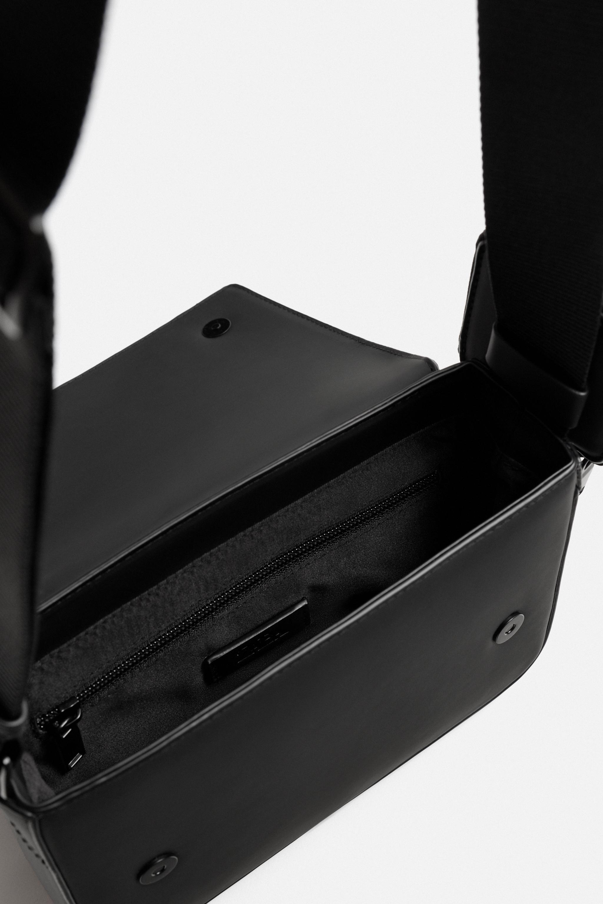 TEXTURED RUBBERIZED CROSSBODY BAG