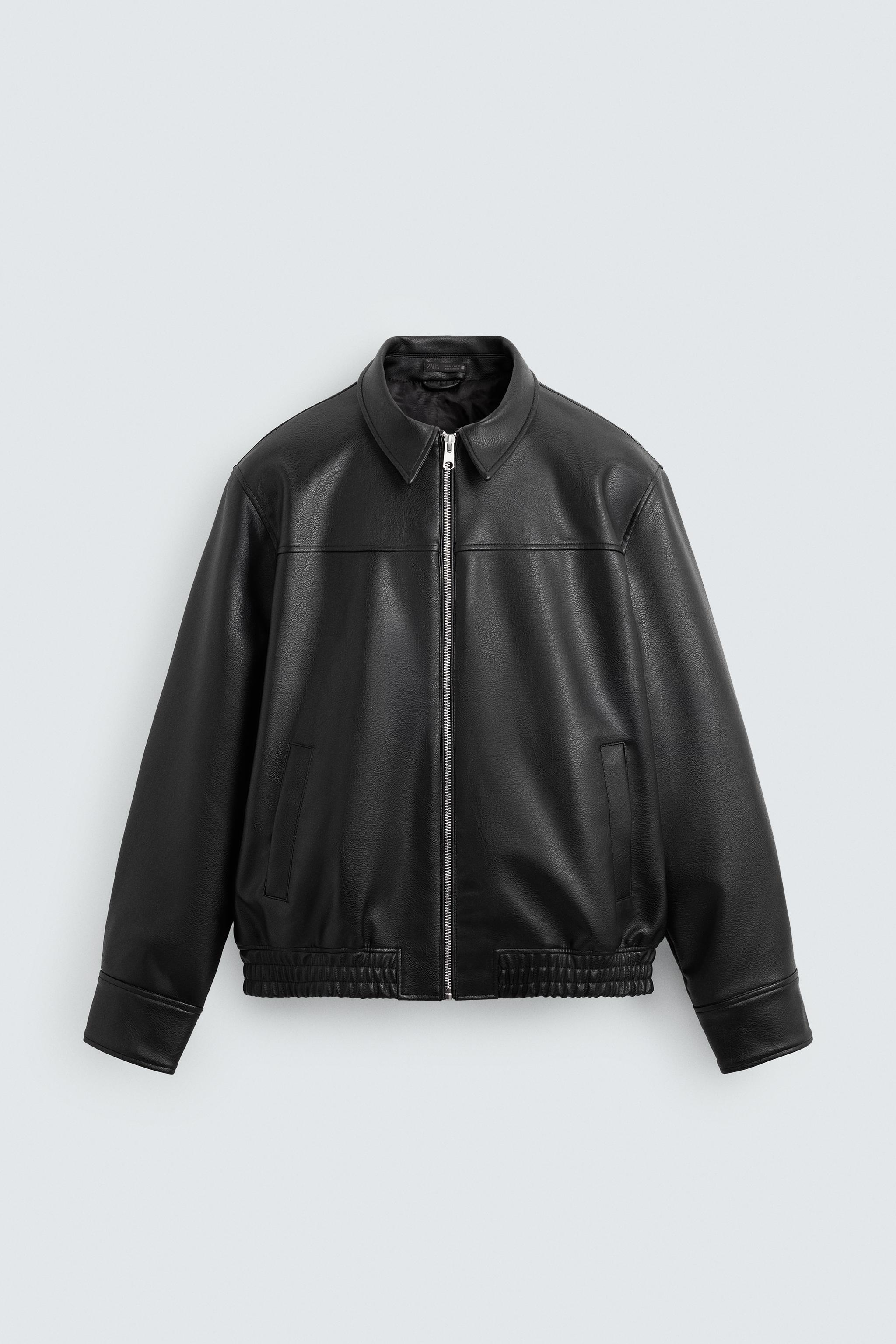 FAUX LEATHER BOMBER JACKET