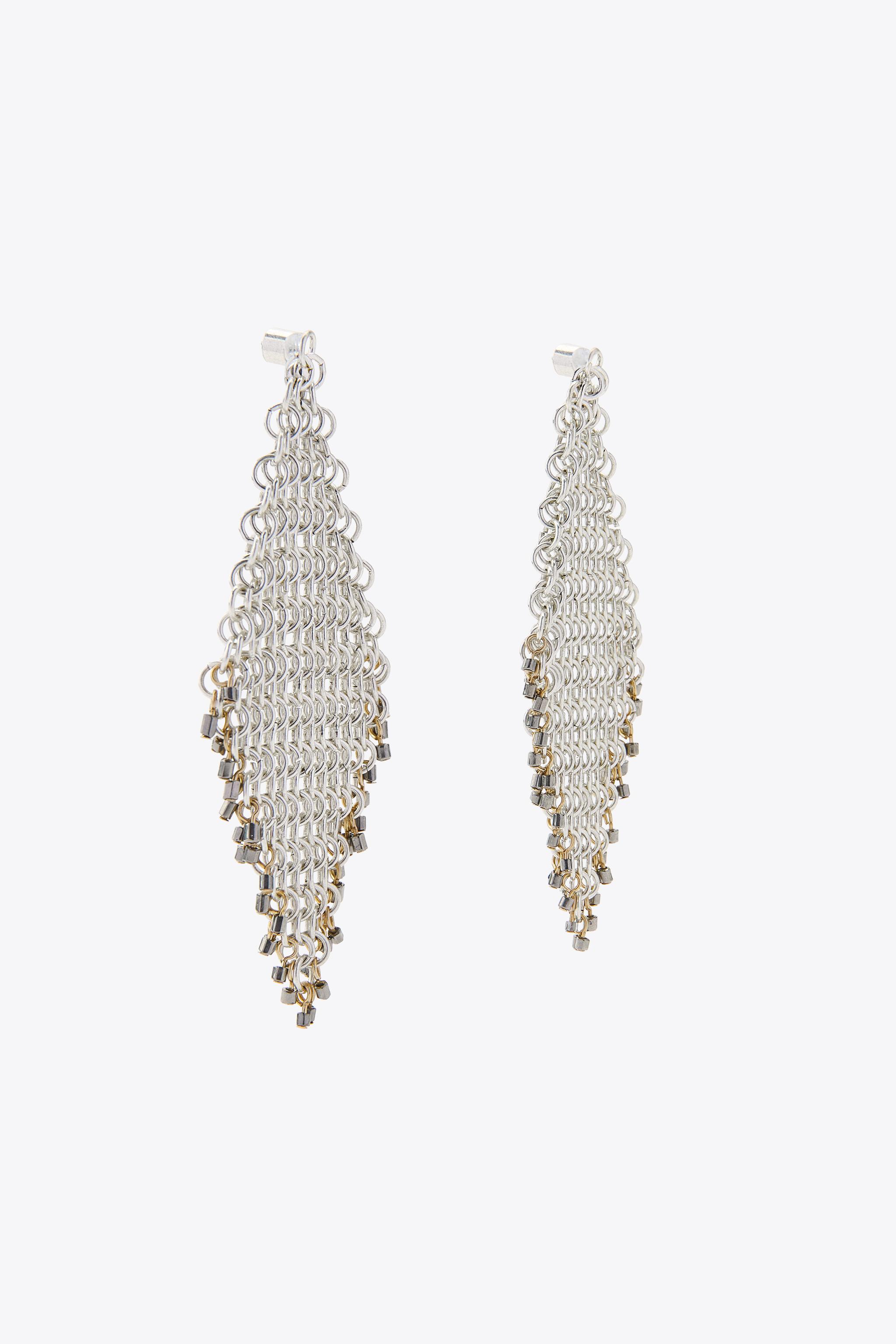 METAL MESH CONTRAST EARRINGS