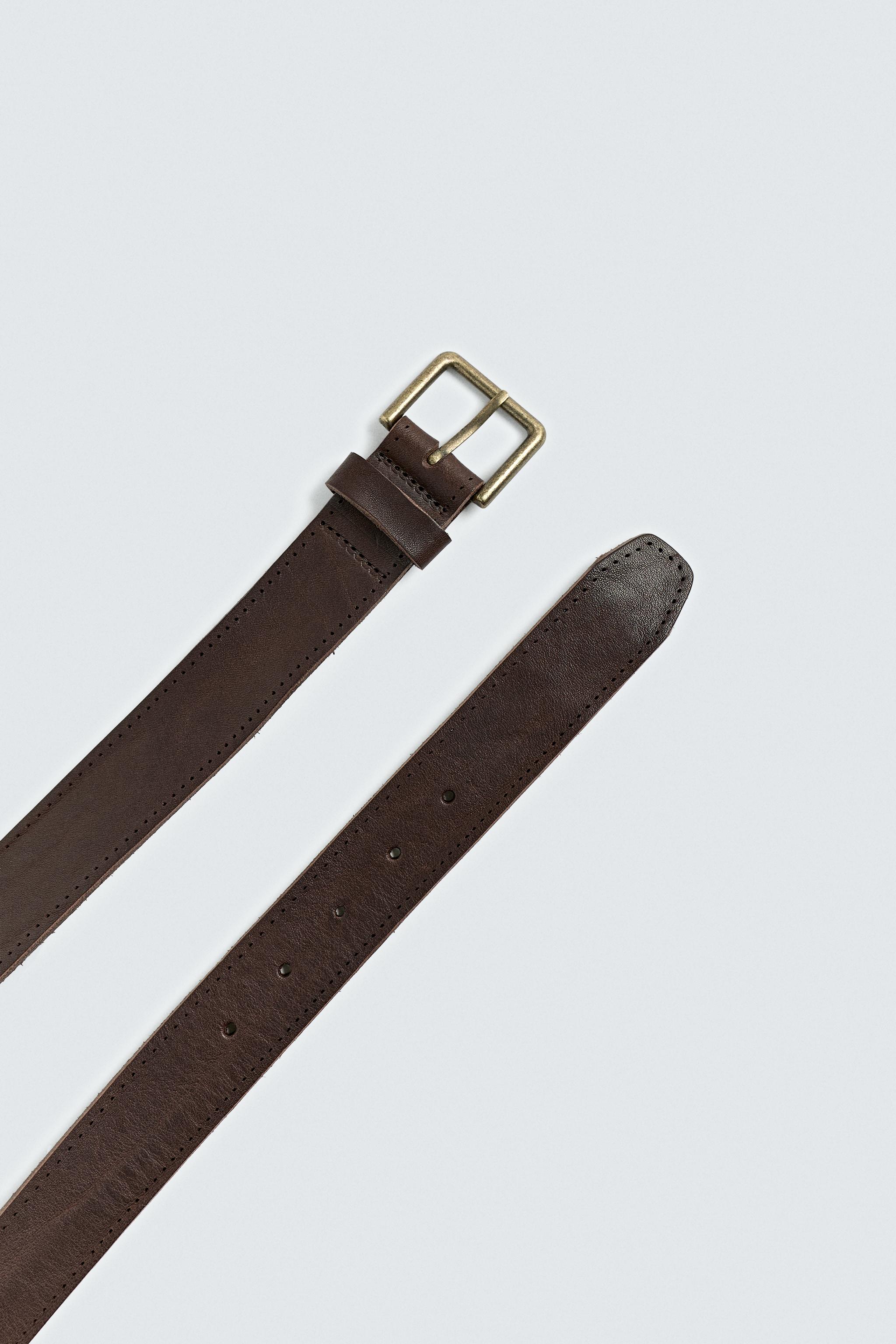 VINTAGE EFFECT LEATHER BELT