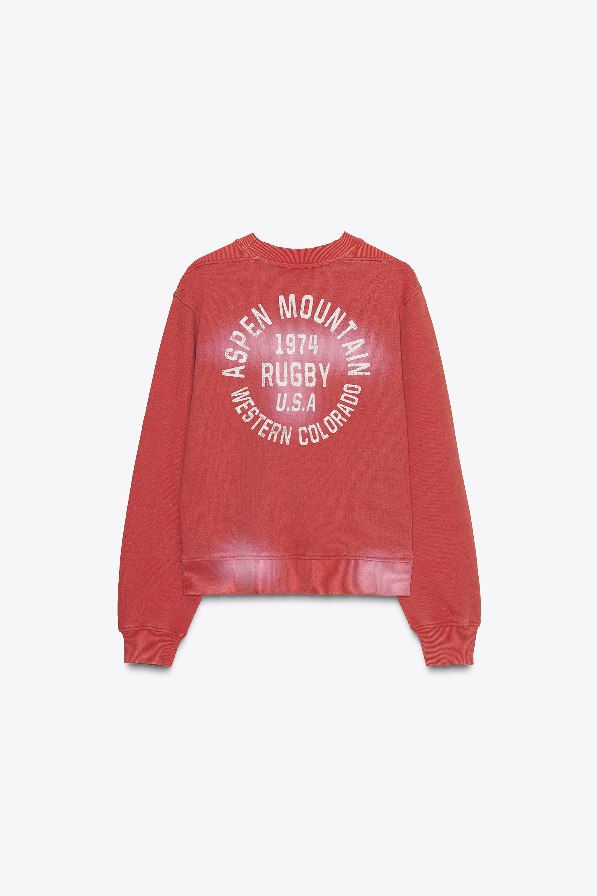 WASHED EFFECT TEXT SWEATSHIRT