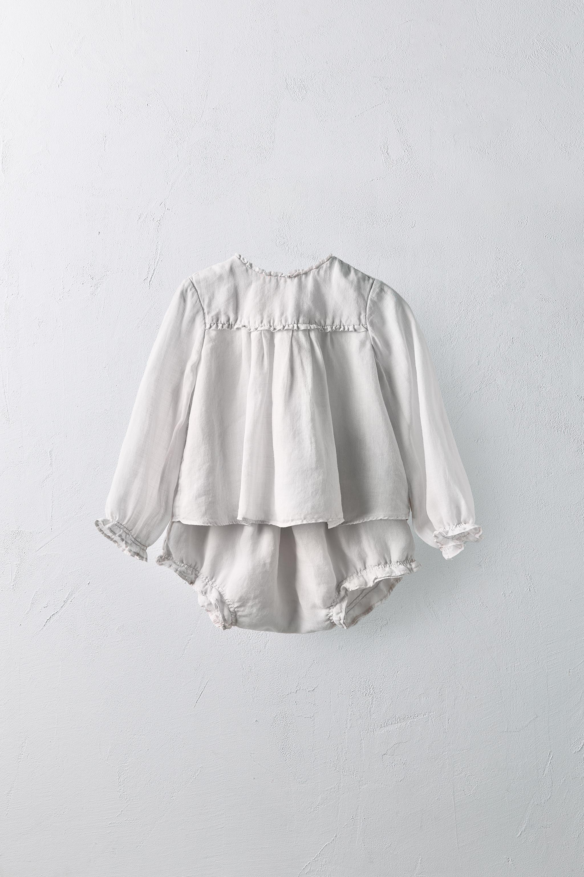1-24 MONTHS/ 100% RAMIE BLOUSE AND BLOOMERS SET LIMITED EDITION