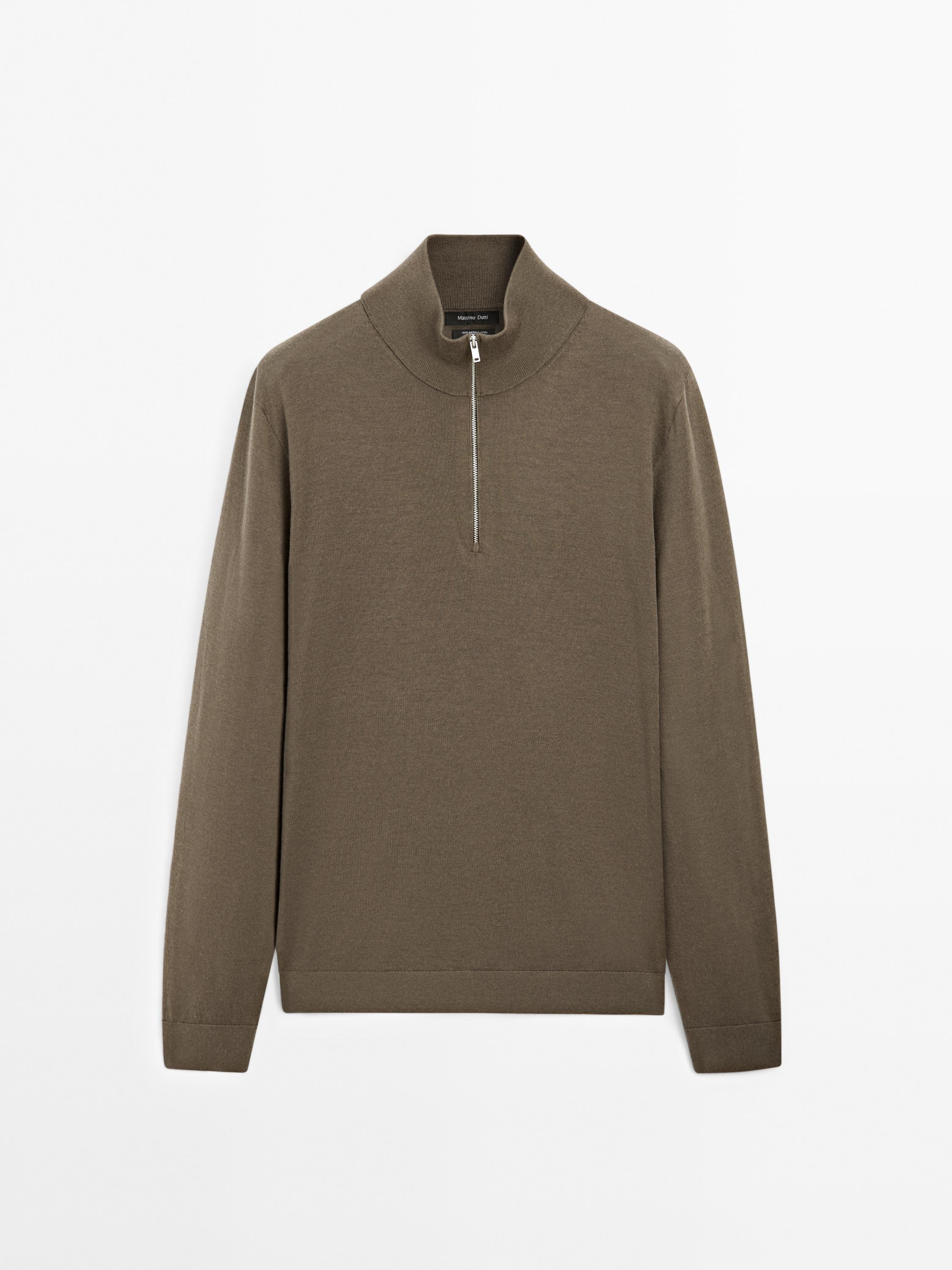 Quarter-zip knit sweater