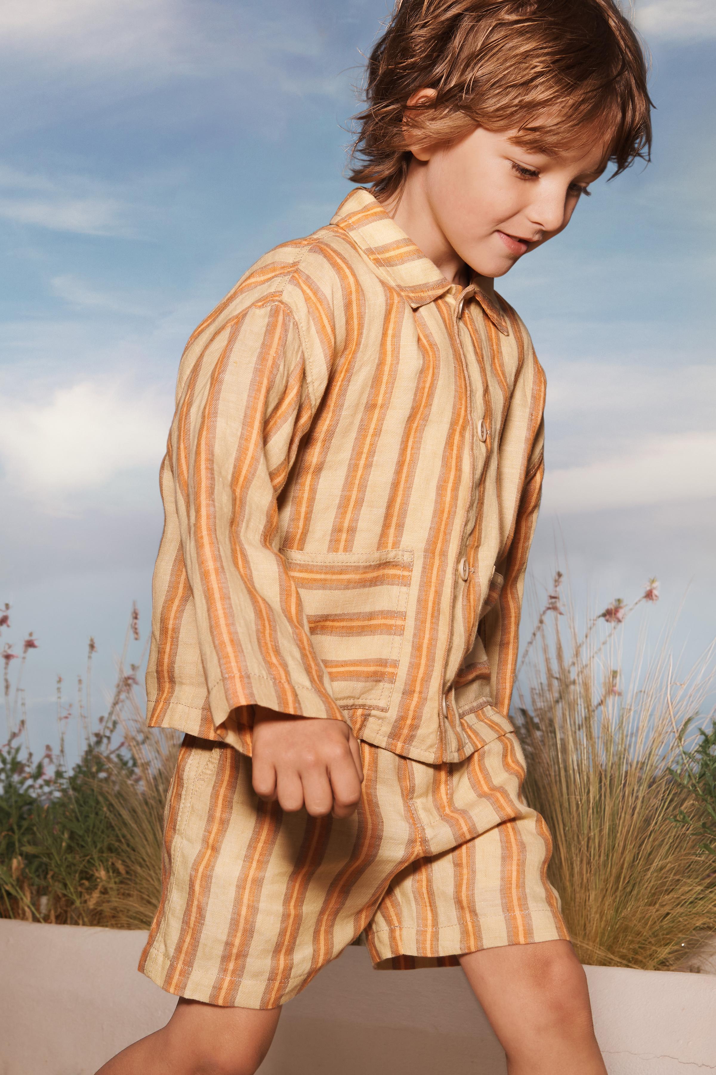 STRIPED 100% LINEN SHORTS LIMITED EDITION