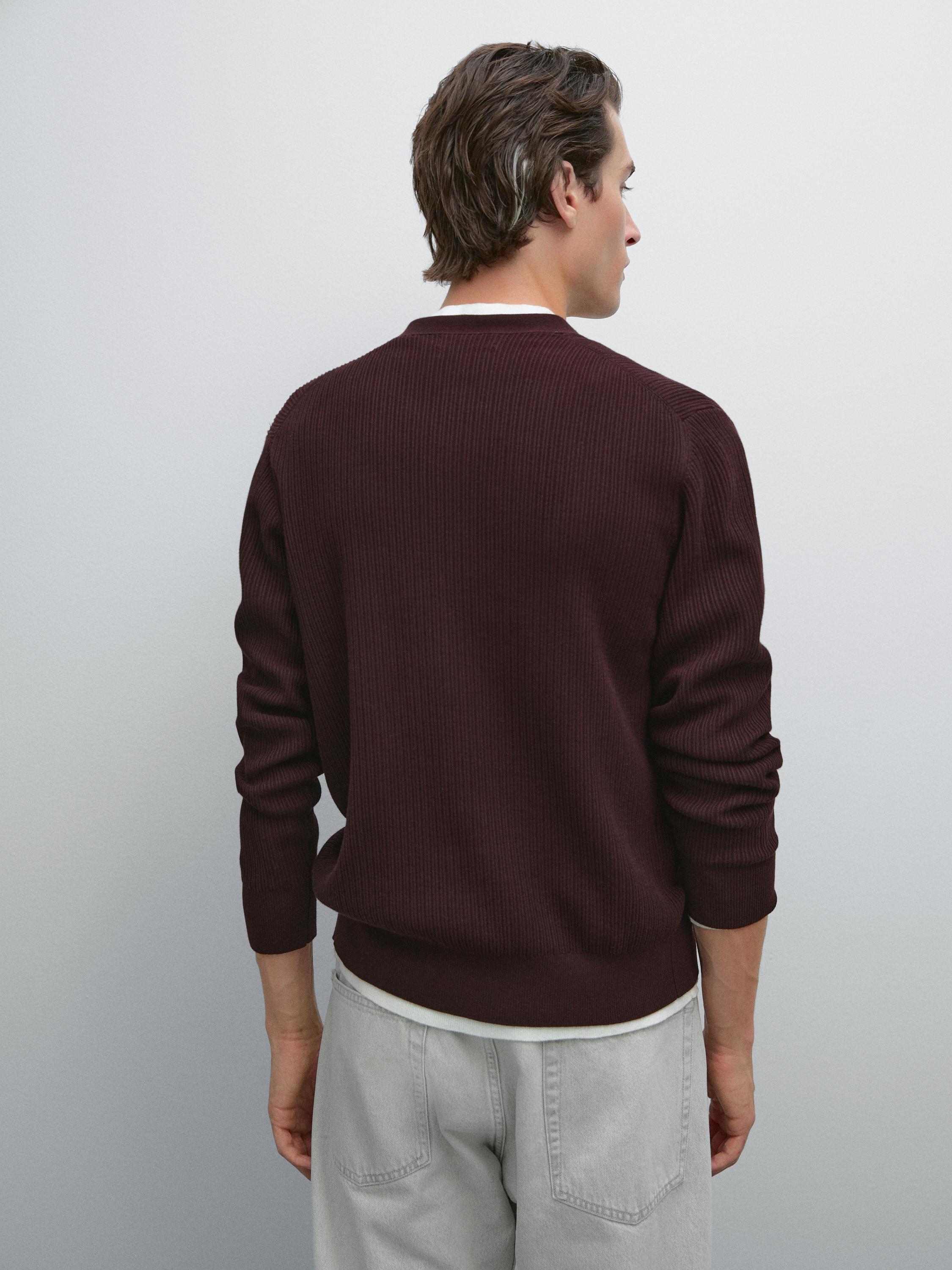 100% cotton textured knit cardigan