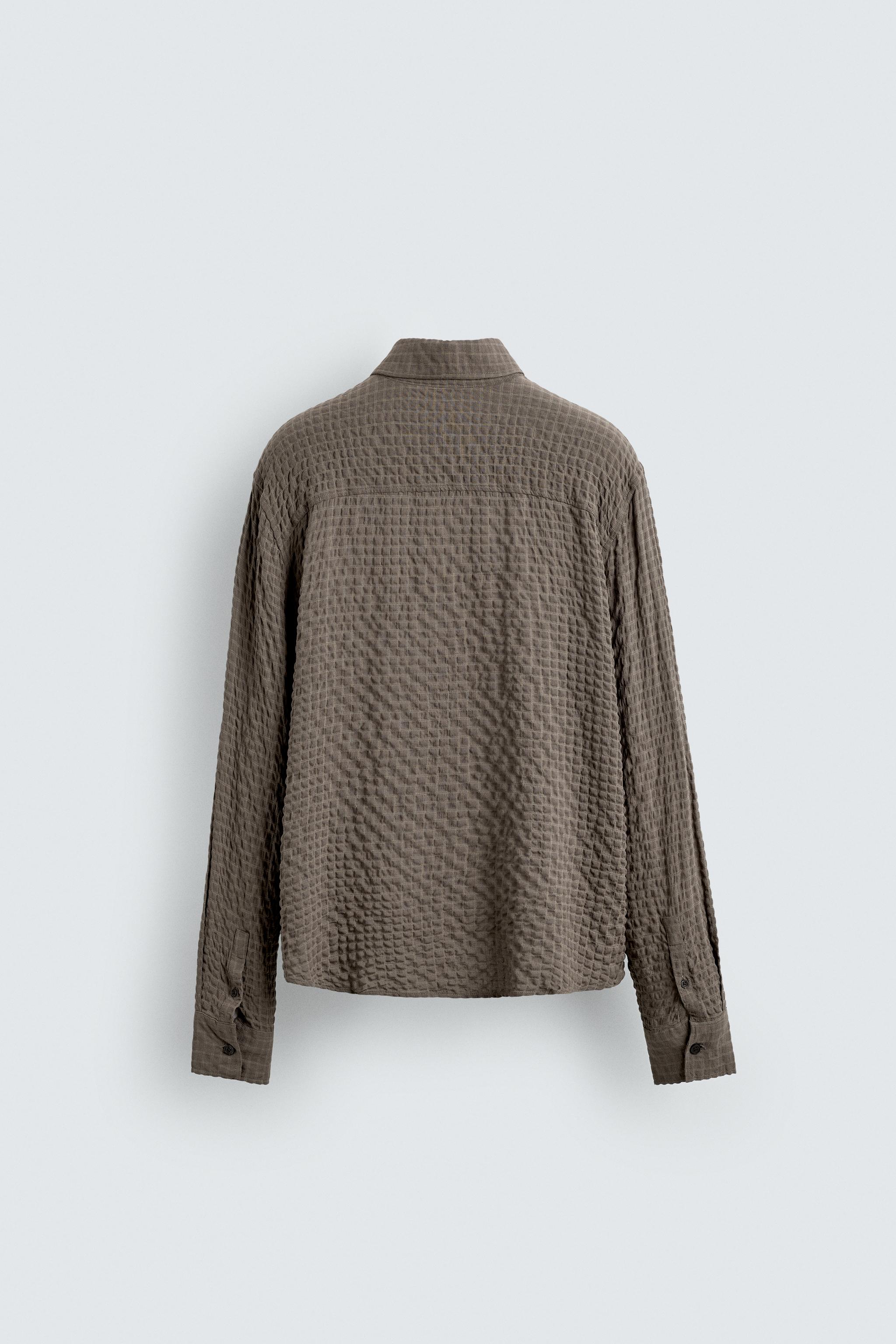 TEXTURED PLAID SHIRT