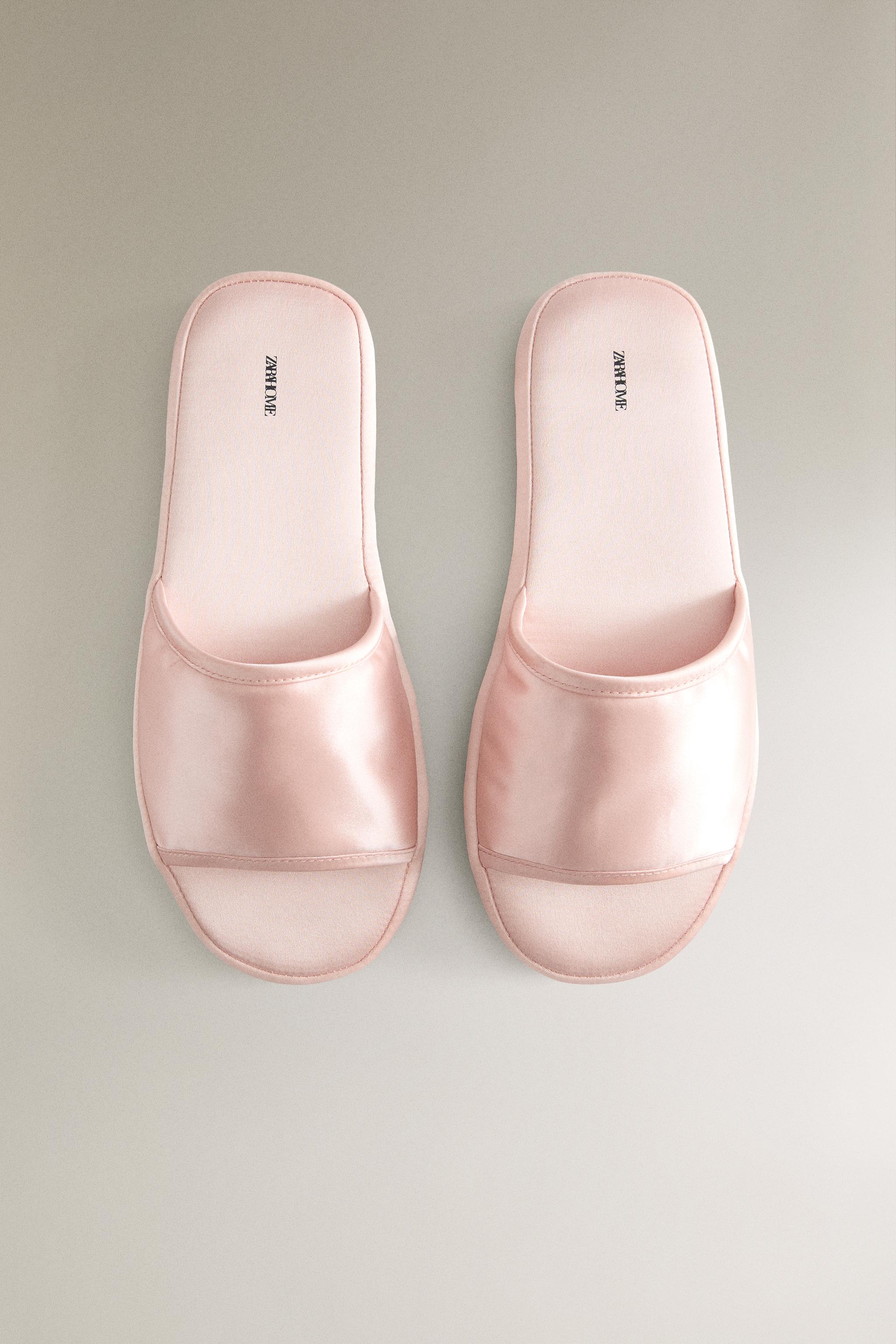 SATEEN FLATFORM SLIDER SLIPPERS