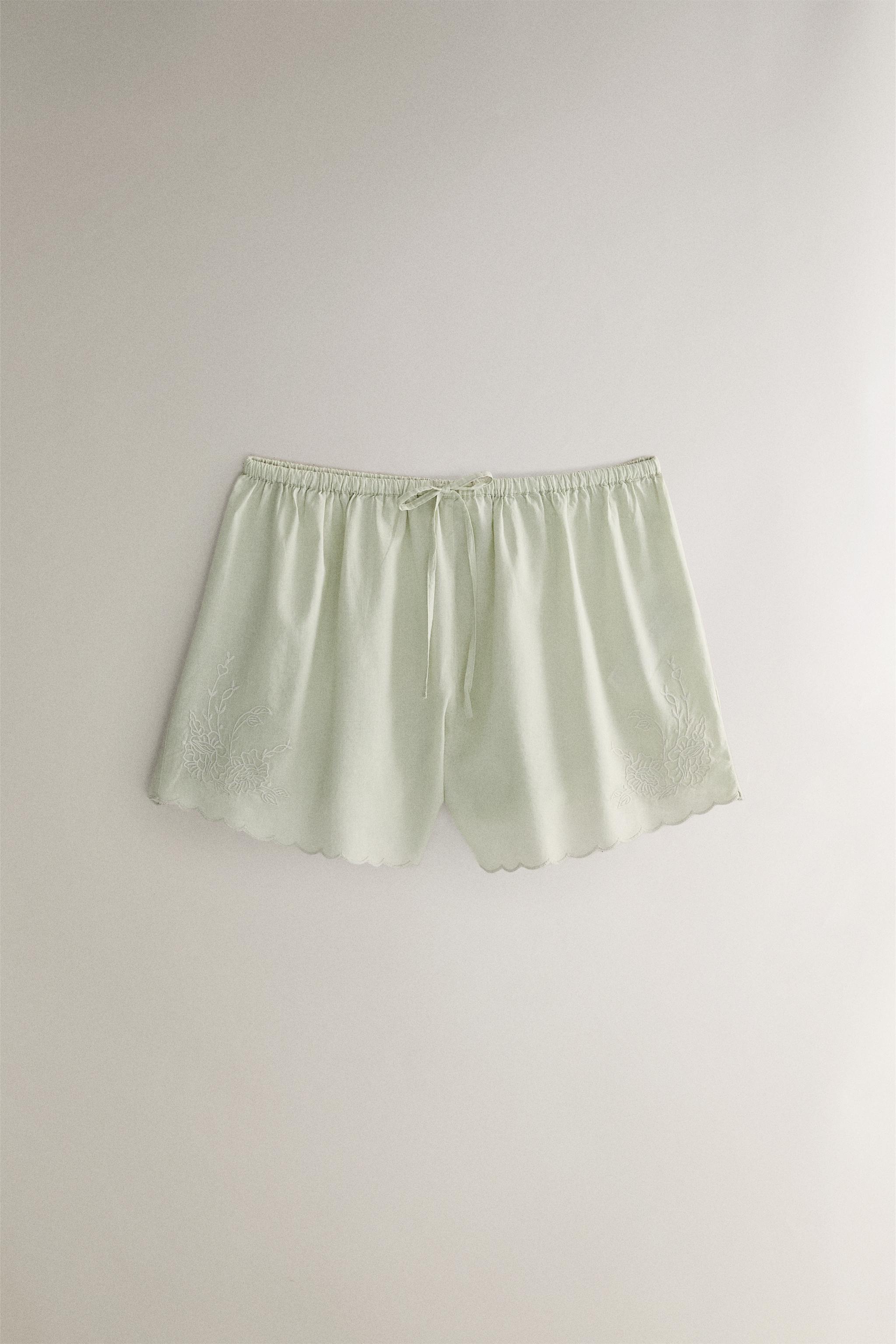 EMBROIDERED COTTON SHORTS