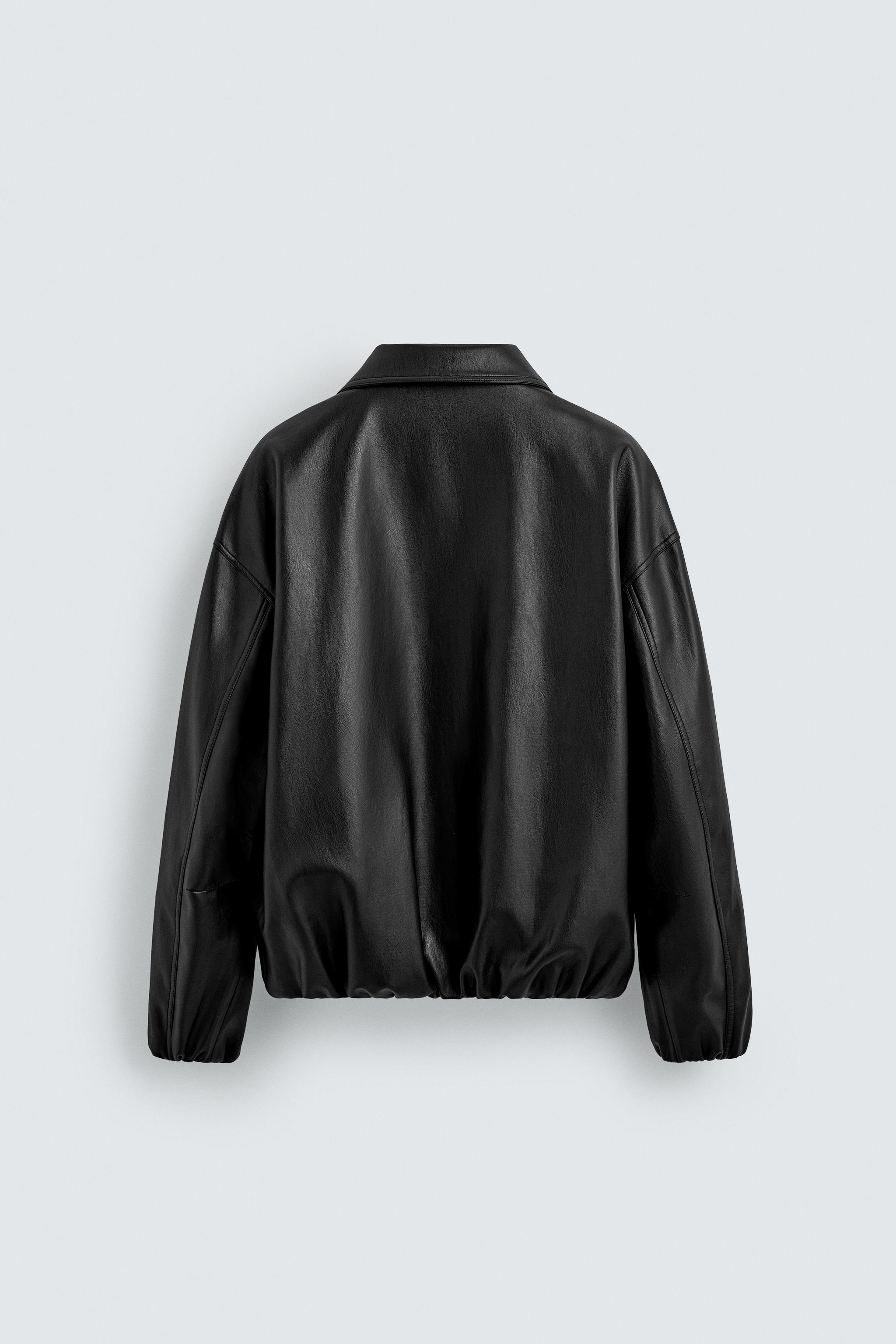 FAUX LEATHER BOMBER JACKET
