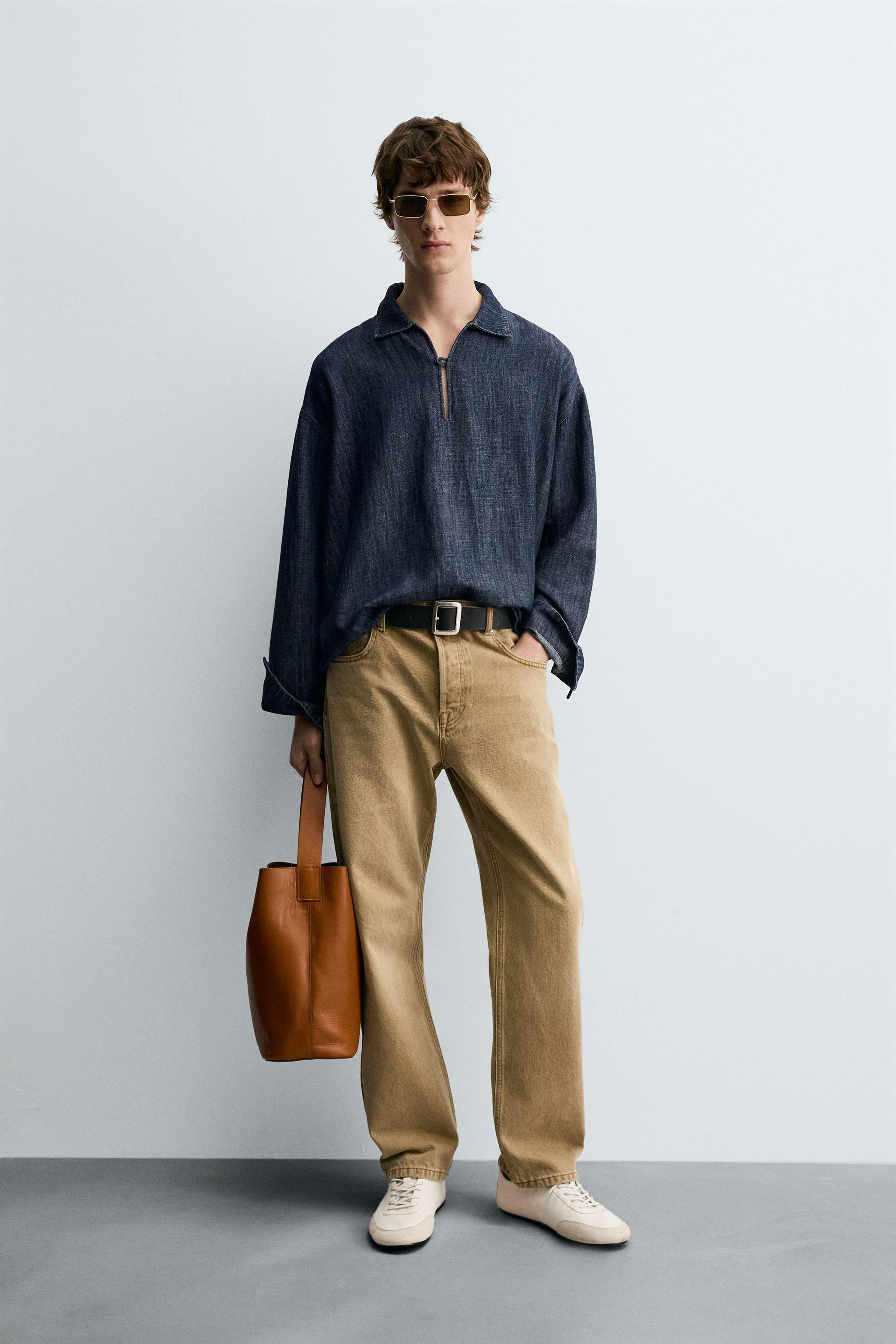 COTTON-LINEN DENIM SHIRT