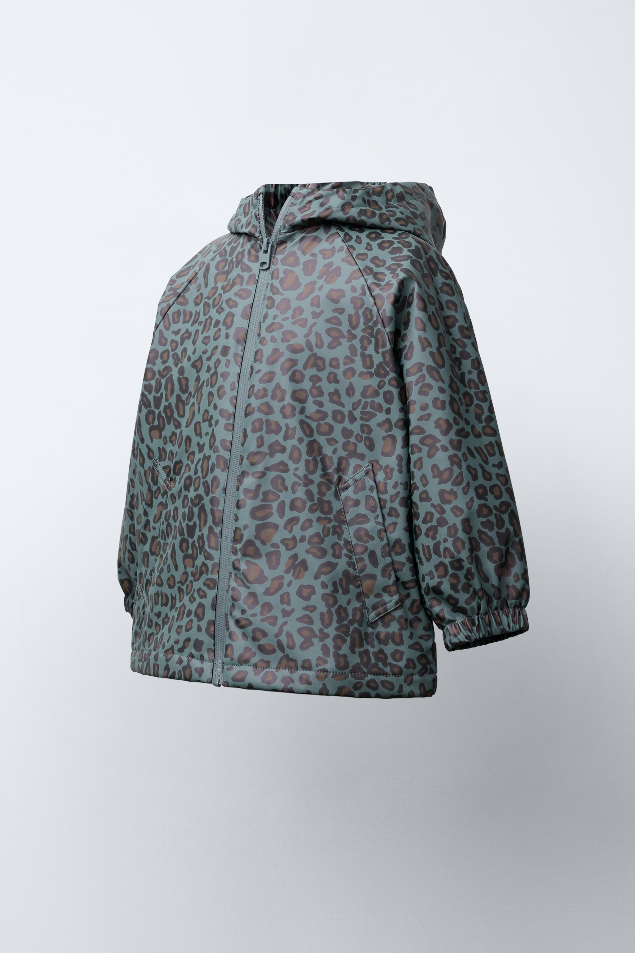 ANIMAL PRINT RUBBERIZED WATER-RESISTANT RAINCOAT