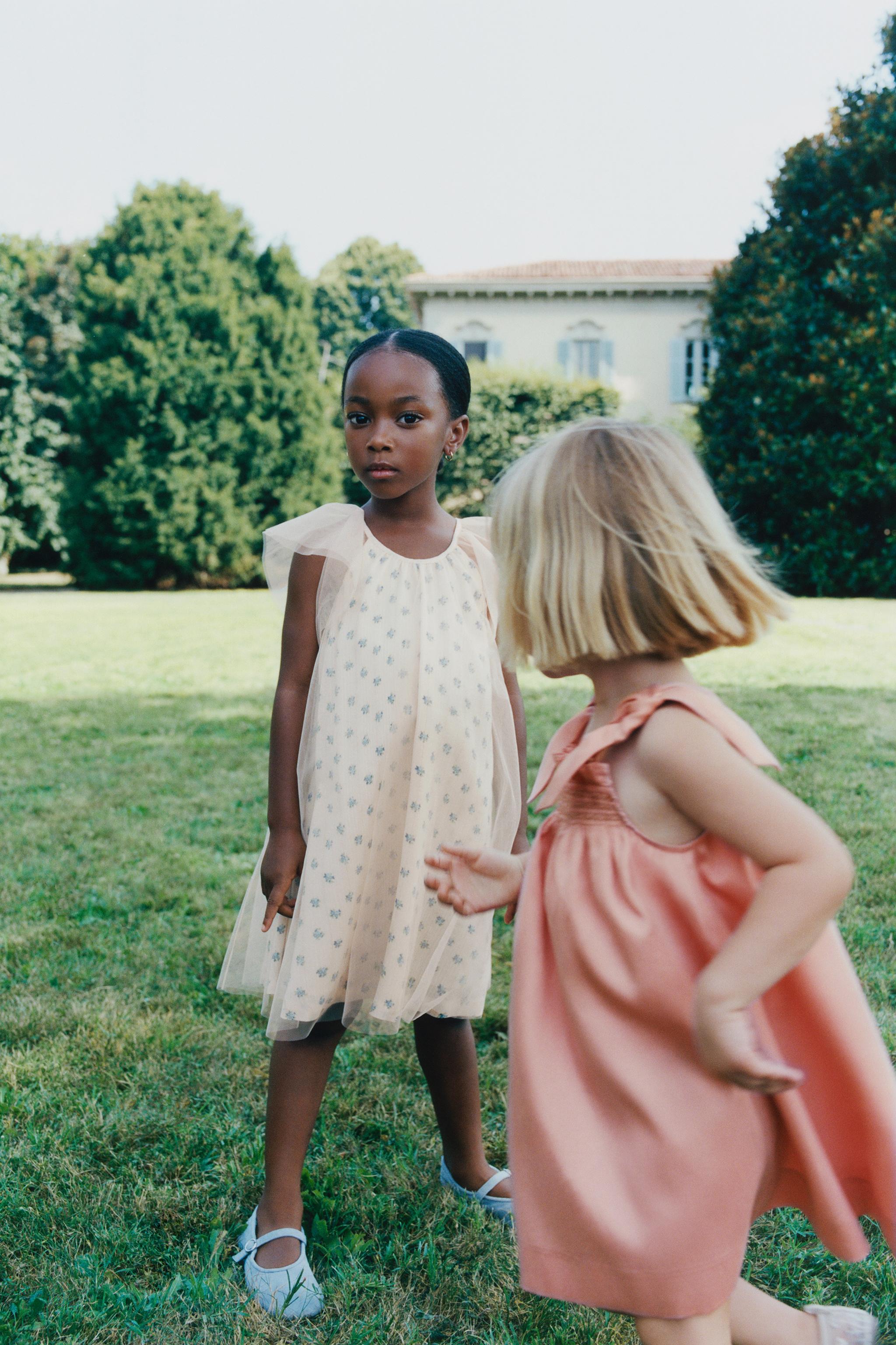 FLORAL PRINT TULLE COMBINATION DRESS
