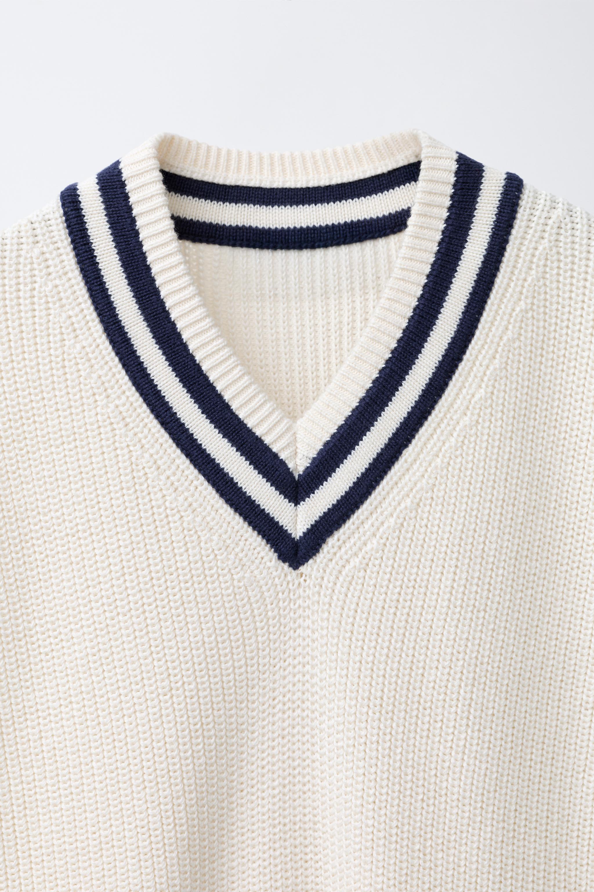 VARSITY CONTRAST KNIT VEST