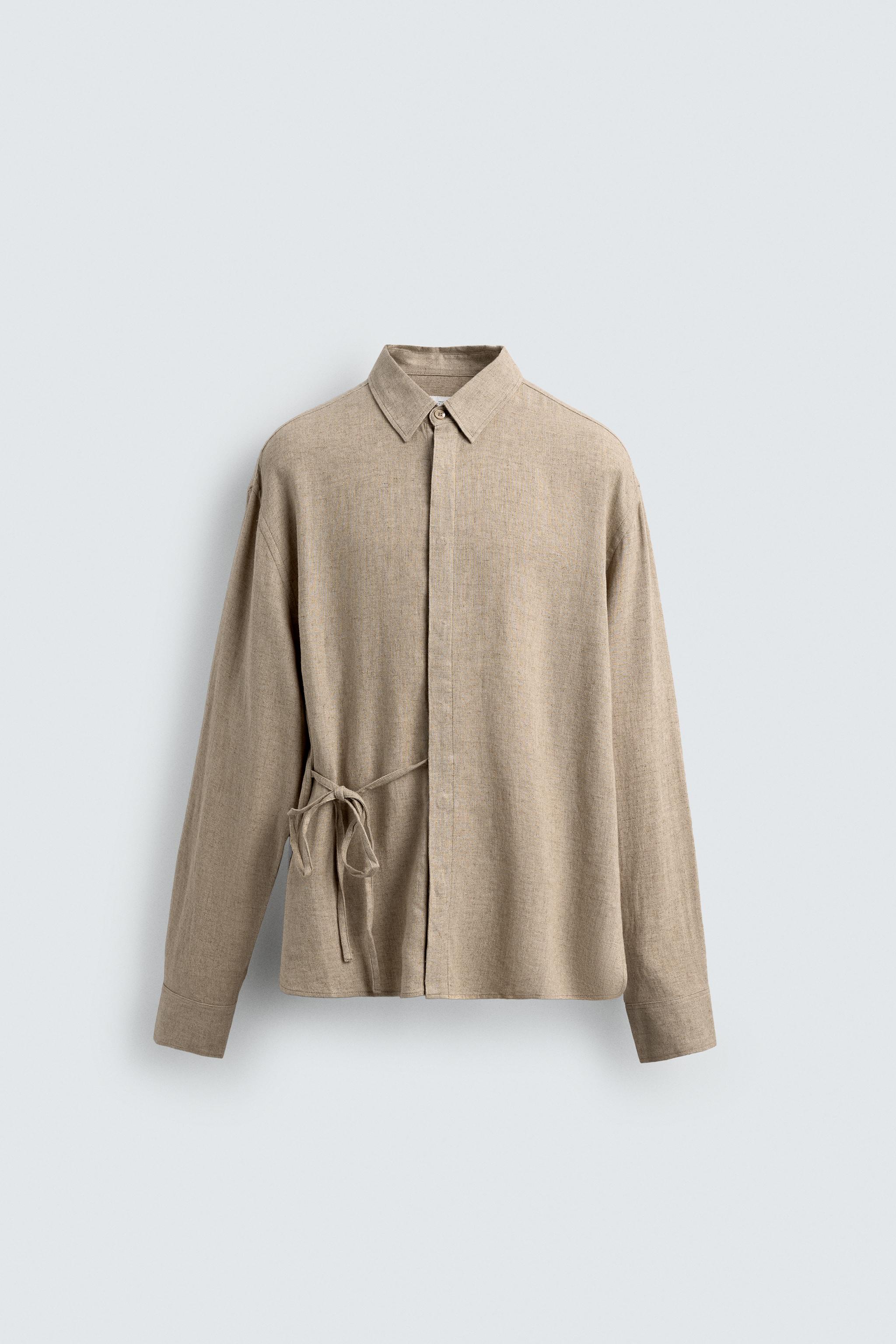 LINEN - VISCOSE TIE SHIRT