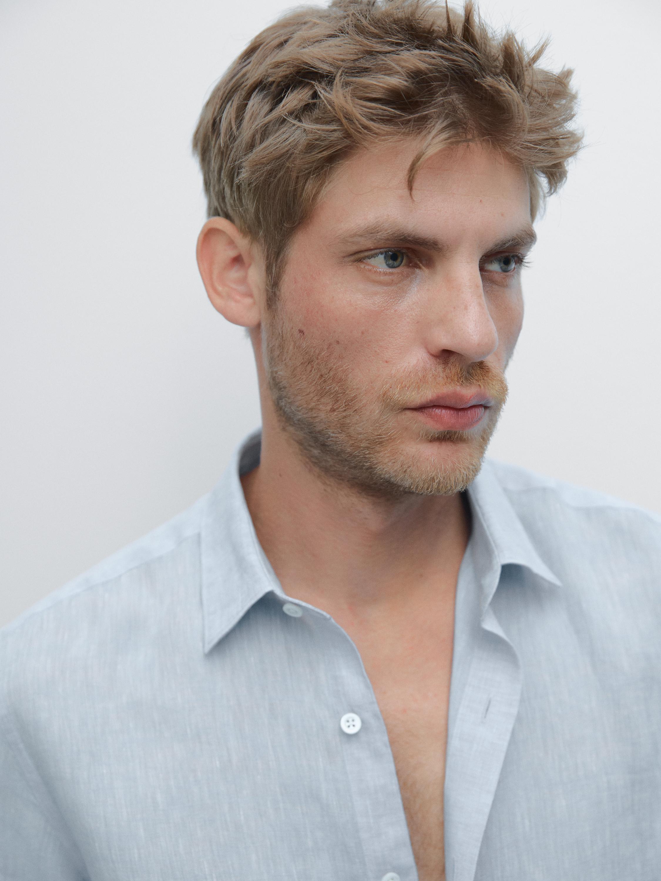 Slim fit 100% linen shirt